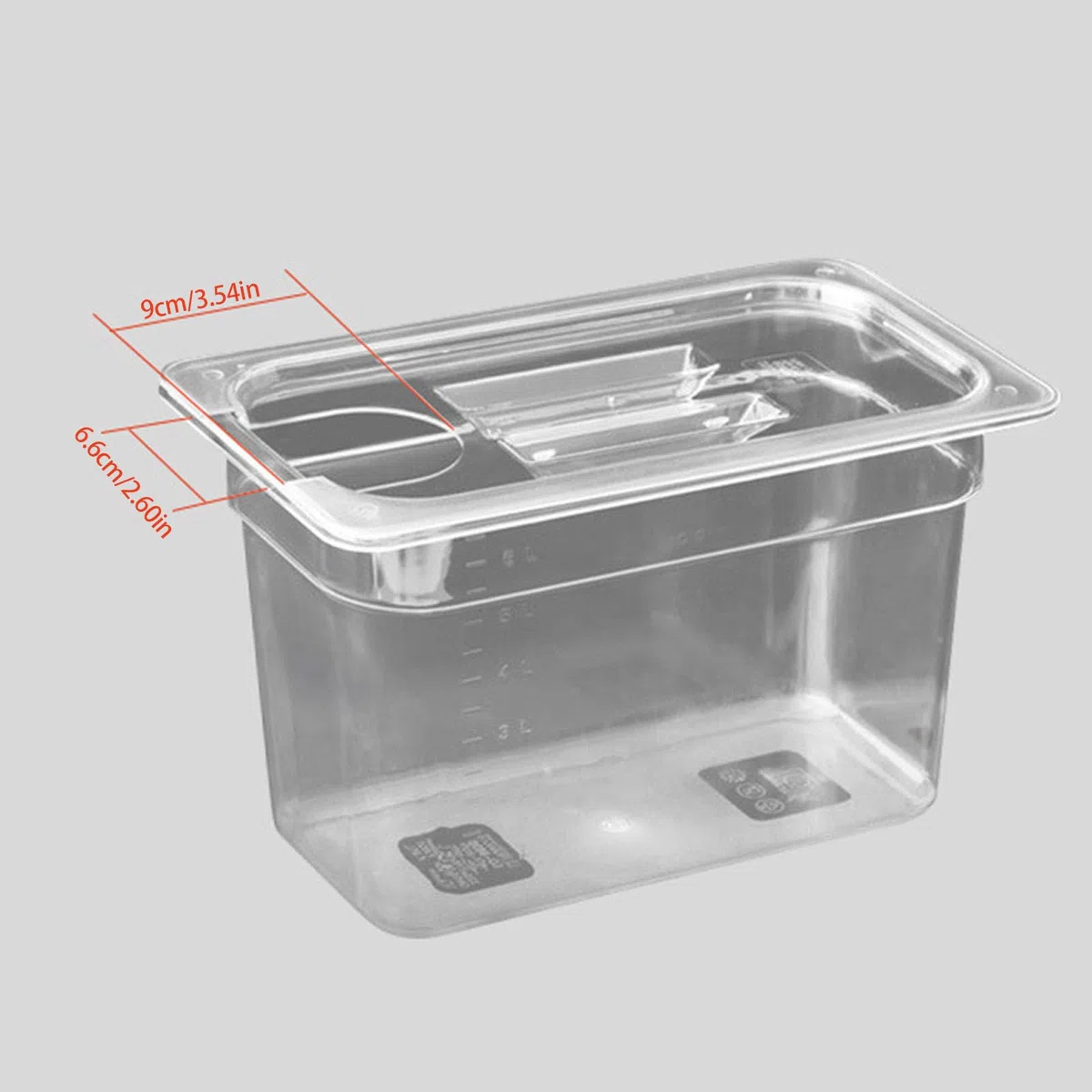Amplio recipiente de cocción lenta de baja temperatura de 6 L para cocineros profesionales, tanques de agua Sous Vide de gran capacidad, contenedor Sous Vide