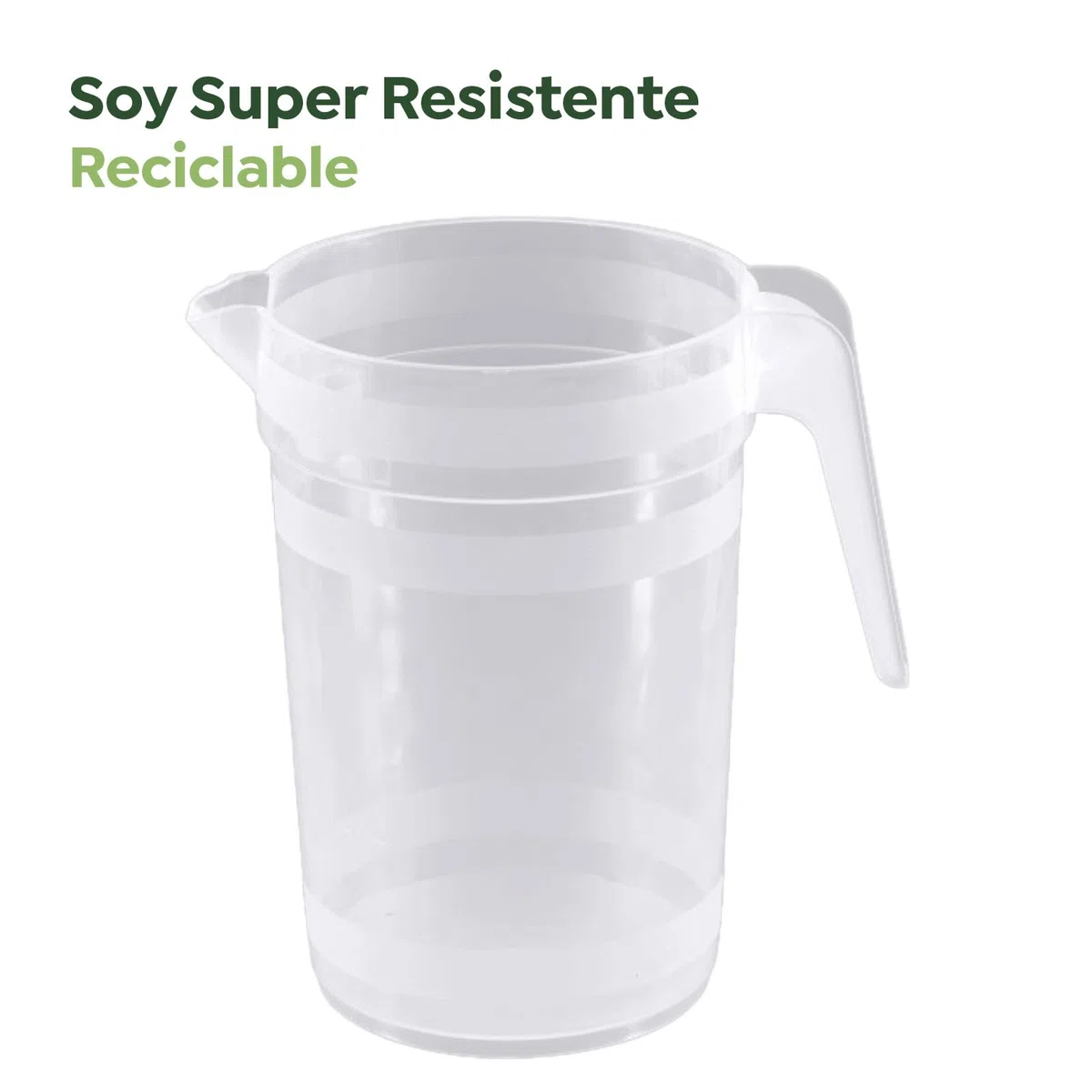 MAXI PRODUTS - 10 Unidades Jarra Plástico 1 Litro - Plástico (PP) Transparente - Reciclable y Reutilizable - Asa Irrompible - Gazpacho - Sangría - Cerveza - Limonada - ESPECIAL HOSTELERÍA