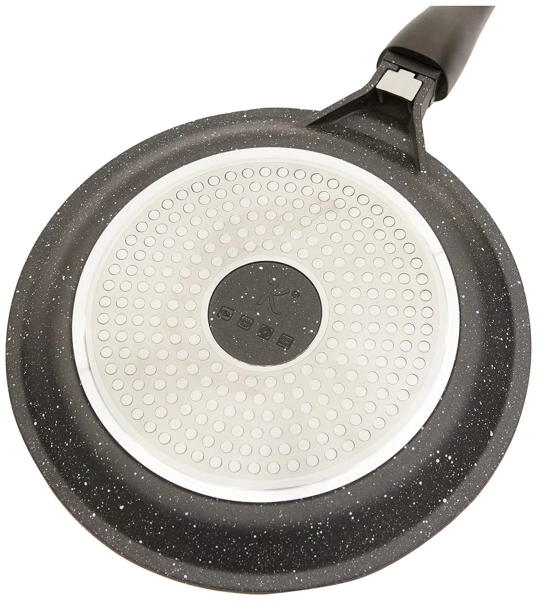 Kamberg Sartén para crepes 24 cm, mango extraíble, aluminio fundido, revestimiento piedra antiadherente, todos los incendios, incluida la inducción, sin PFOA