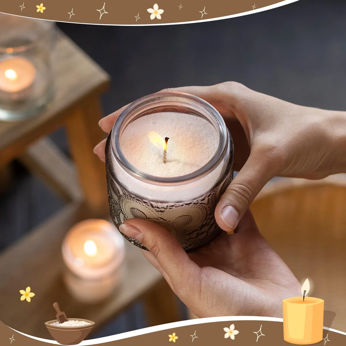 Kesote Cera para velas, 500 g, con 20 velas con mecha para hacer tú mismo, juego de velas para verter arena decorativa y cera de parafina blanca