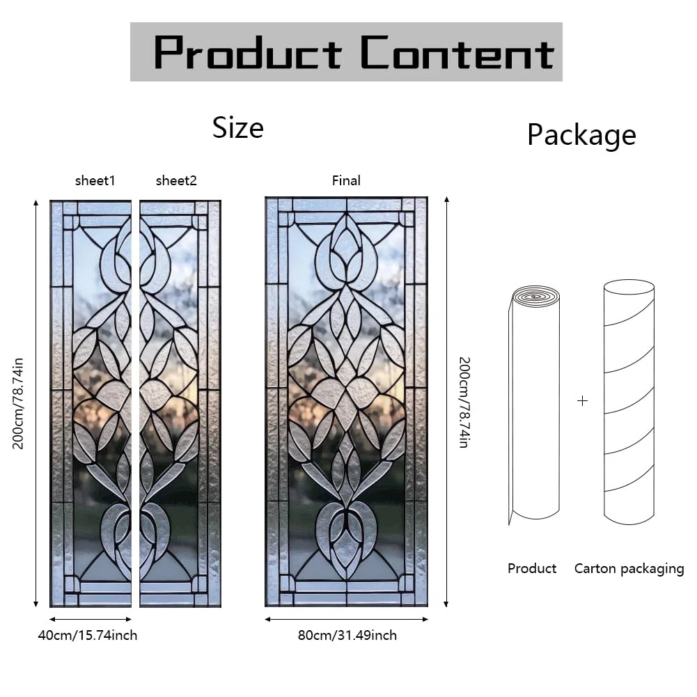 arricraft 2 piezas de vinilo adhesivo para puertas, 80 cm x 200 cm adhesivo de puerta de vidrio pintado 3D con flores, papel pintado de PVC removible, decoración para dormitorios y salas de estar