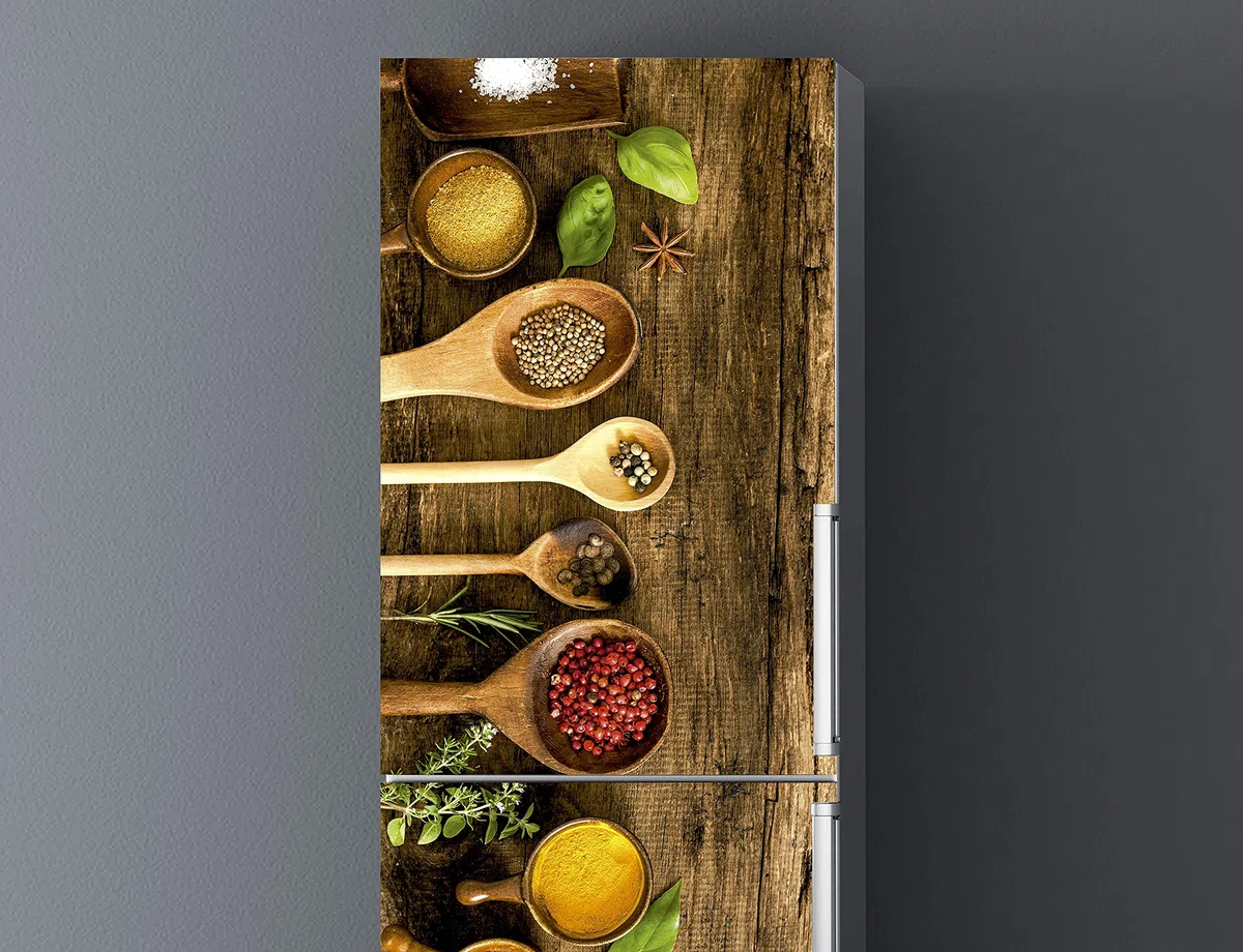 Oedim Vinilo para Frigorífico Especias 185x60cm | Adhesivo Resistente y Económico | Pegatina Adhesiva Decorativa de Diseño Elegante