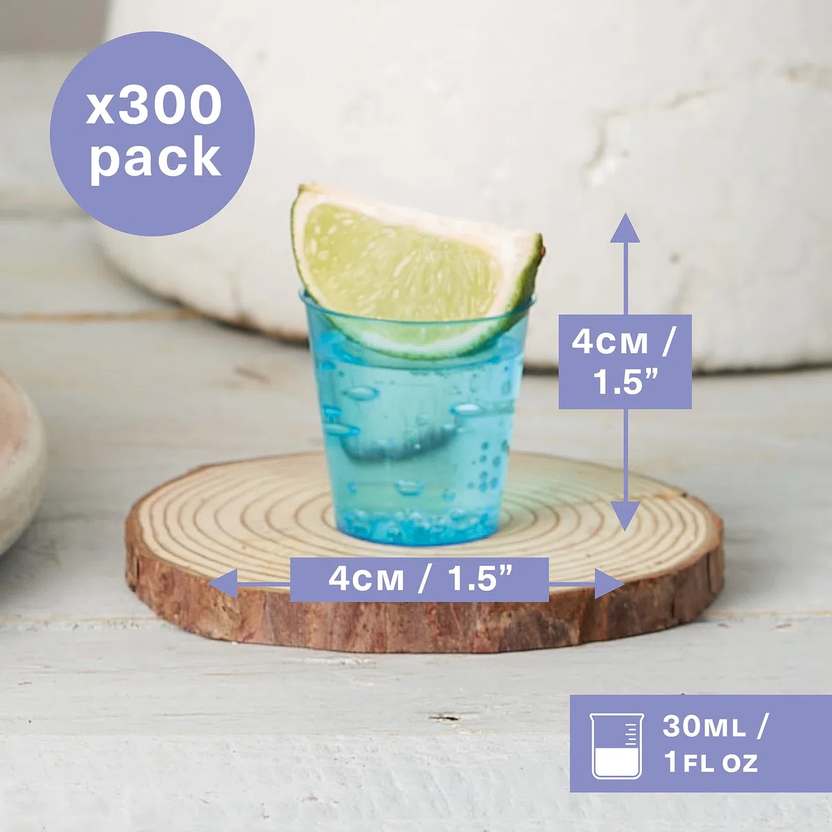 MATANA 300 Vasos de Chupito de Plástico Duro Neón, 30ml - Reactiva a los Rayos UV - Resistentes y Reutilizables - Cumpleaños, Bodas, Despedidas de Soltera o Soltero, Barbacoas, Fiestas