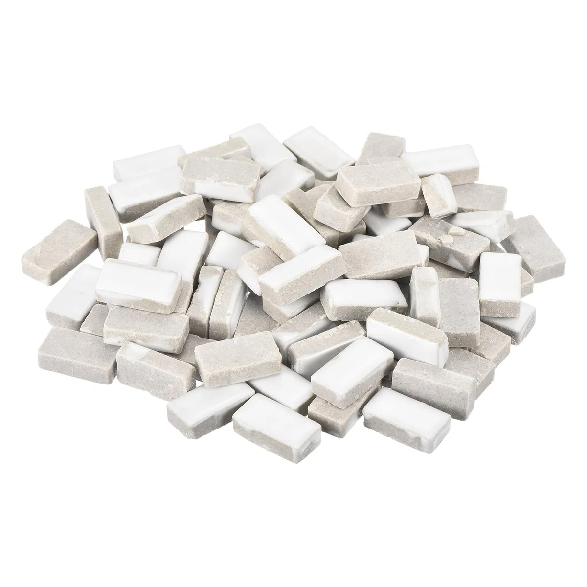 QUARKZMAN 200g Azulejos de mosaico de cerámica para suministros de manualidades al por mayor, azulejos de cerámica blanca rectangular para kits de mosaico de jardín Placas de paso Copa Mat