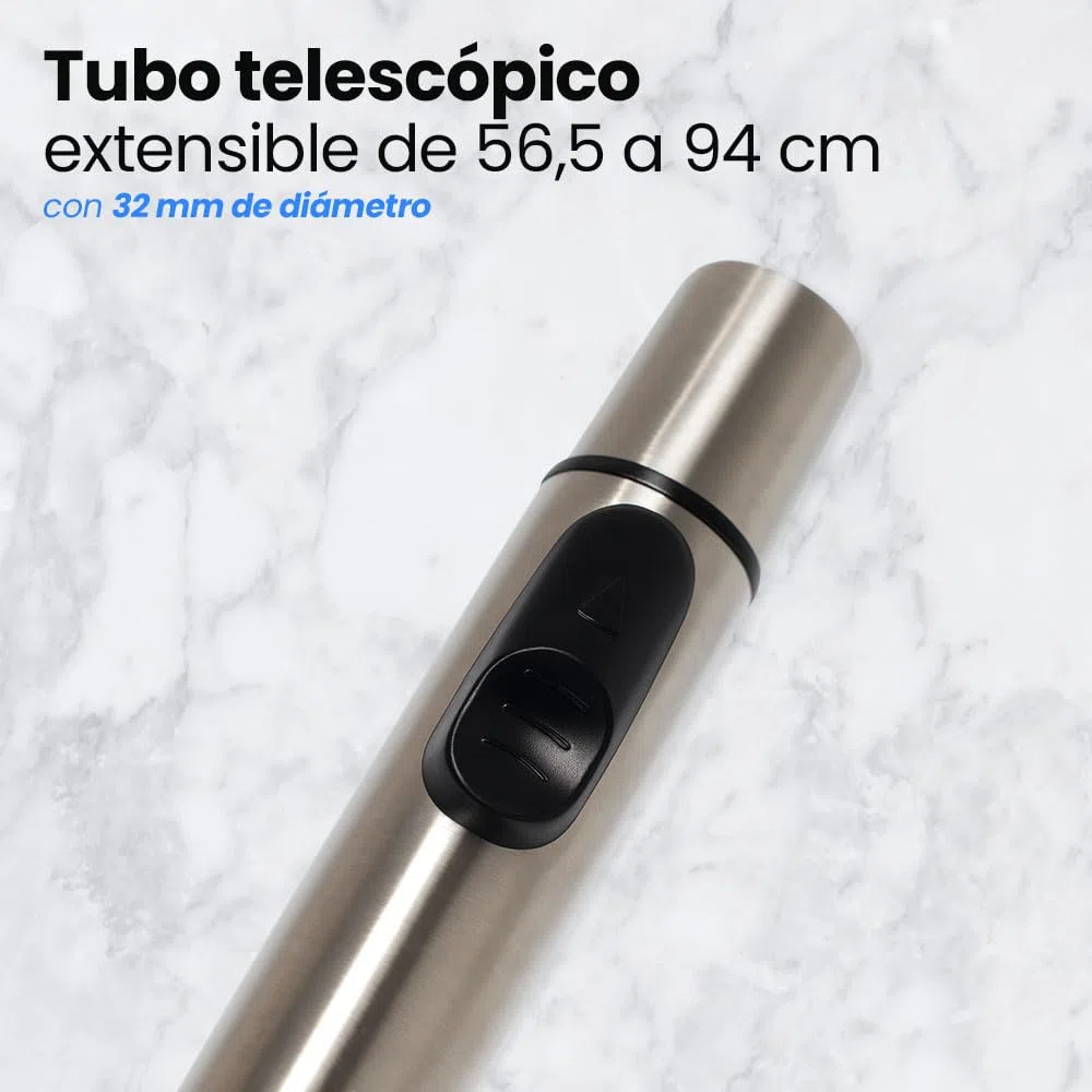 ANAKEL HOME Repuesto Tubo Aspiradora Universal Compatible con Aspirador AEG, Bosch, Miele, Philips, Rowenta... | Ø32 mm, Acero Inoxidable, Longitud Regulable 56.5-94 cm