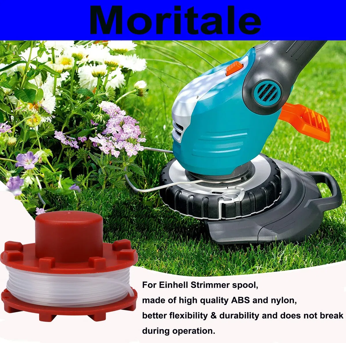 Moritale Bobina de Hilo para Einhell GE-CT 36/30 Li E SOLO AGILLO 36/255 BL AGILLO 18/200 línea de Carretes Repuestos Desbrozadora (4 piezas)