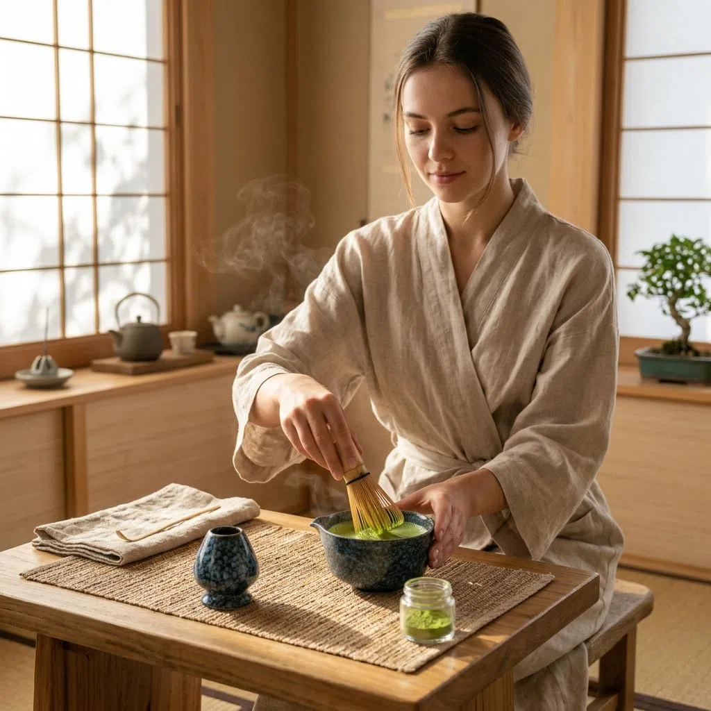 SHOPIA Kit Matcha Completo - Set Matcha Japonés con Batidor de Bambú y Cuenco - Kit Te Matcha Ceremonial Ideal para Regalos, Juego de Té Macha Premium