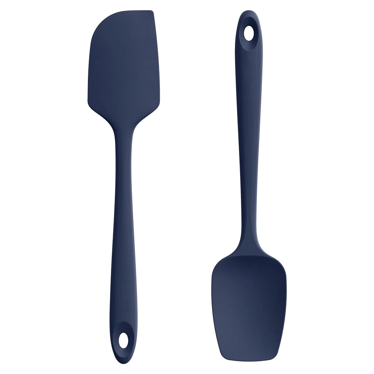 U-Taste Juego de 2 espátulas de silicona: espátula de cuchara flexible sin costuras resistente al calor de 315 ℃ con núcleo de nailon para cocinar hornear mezclar revolver y raspar (Azul noche)