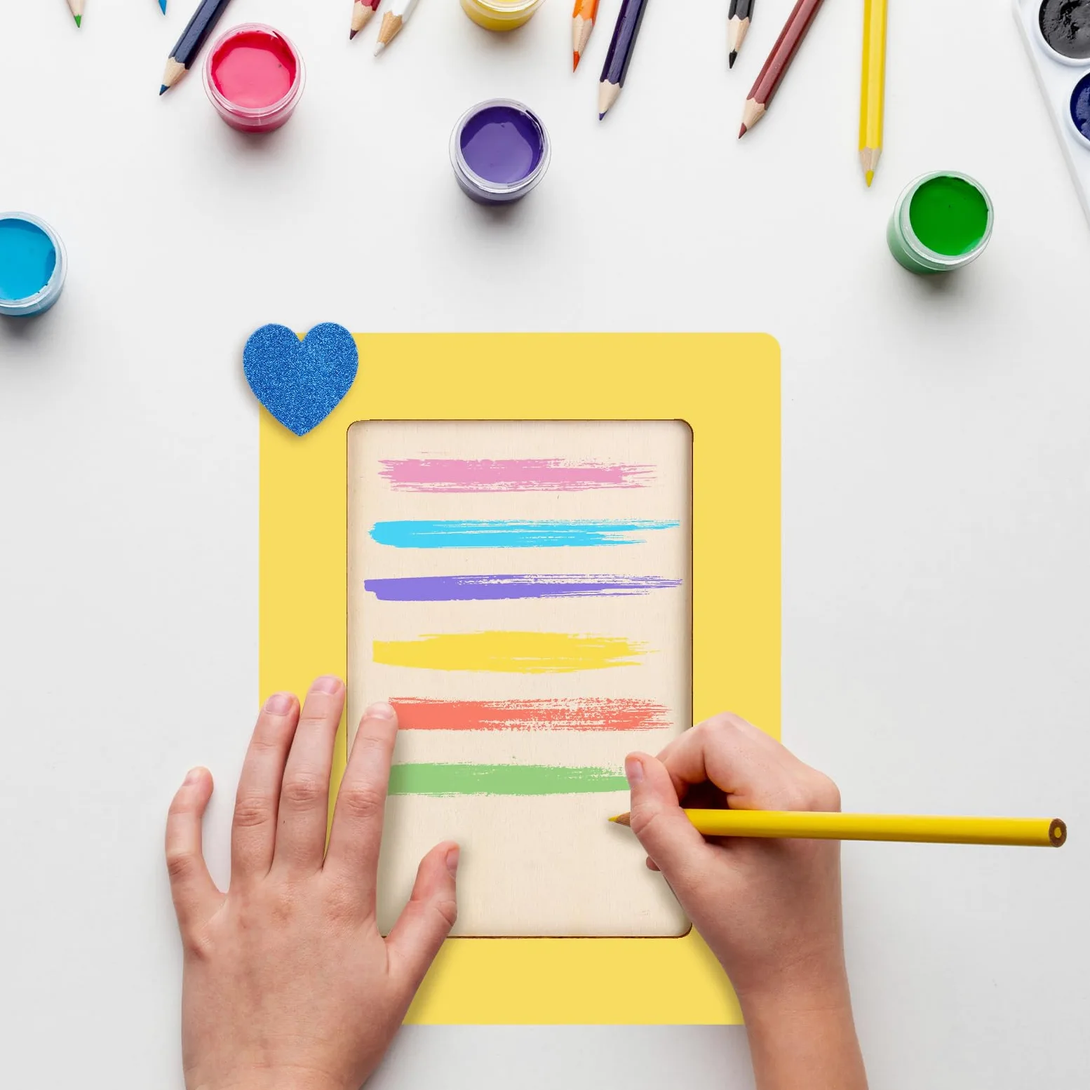 SHUESS Juego de 10 marcos de fotos de madera para pintar para niños, 15 x 20 cm, juego de manualidades para cumpleaños infantiles, marcos de fotos para niños, 10 x 15, marcos de fotos pintables con