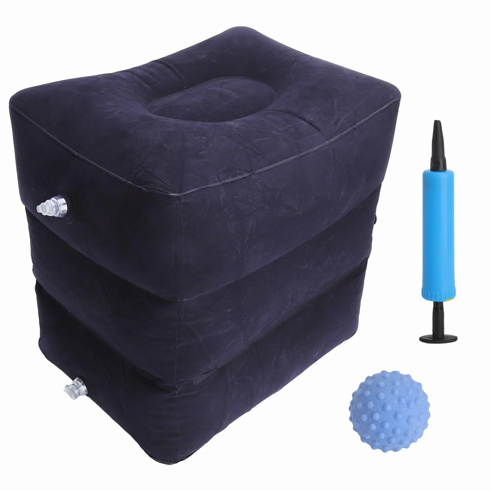 30 x 40 x 43 cm Cubo de almacenamiento, cojín inflable para piernas, cubo de disco intervertebral hinchable, cojín elevador de piernas, cubo de almacenamiento de niveles, taburete inflable, incluye