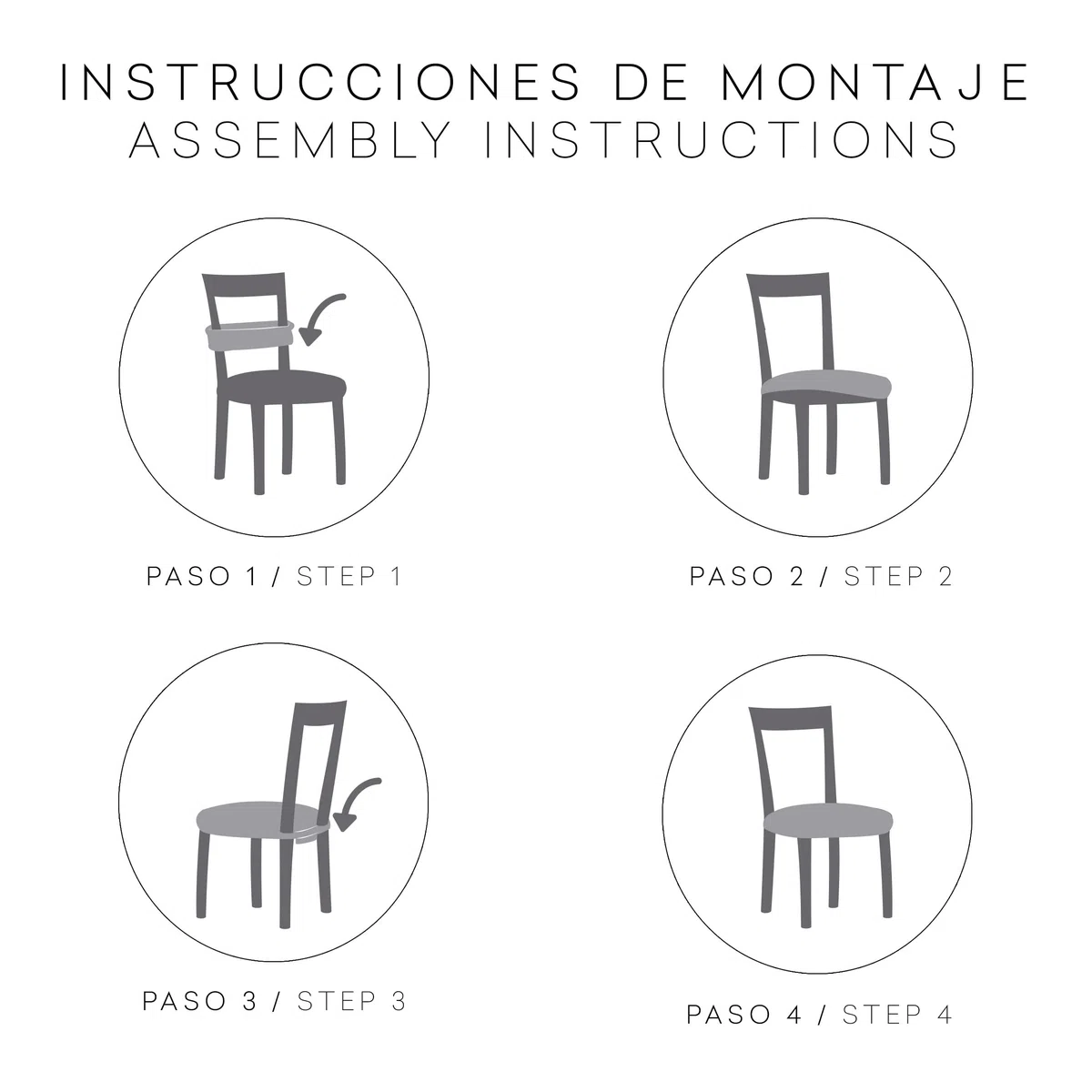 Eysa Ulises Funda de Silla sin Respaldo elástica, Pack de 2, Color Crudo