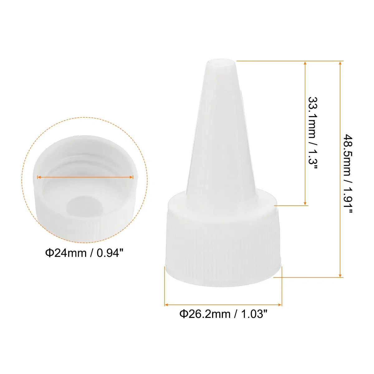 PATIKIL Girar Botella Tapas, 24 Uds 24/410 Estrujar Botella Tapa Reemplazo Tapas para Clavijaamento Dispensador Botellas Dispensador Tapas Pintura Botellas, Blanco