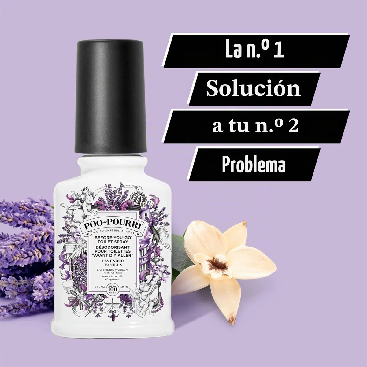 Poo-Pourri Der"before-you-go" - Perfume Para Inodoro | El Único Spray Para Inodoro 100% Natural De Aceites Esenciales | Lavanda Vainilla, 59 ml