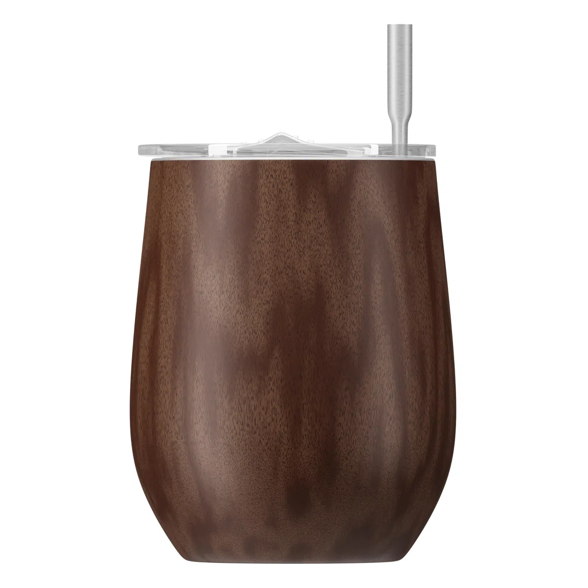 Aquafloow Set de Mate Argentino para Yerba Mate 350 ml + 2 Pajitas de Acero Maté Bombilla, Taza de Doble Pared Maté Yerba | Tapa Libre de BPA, Juego de Té de Acero Inoxidable para Yerba – Marrón