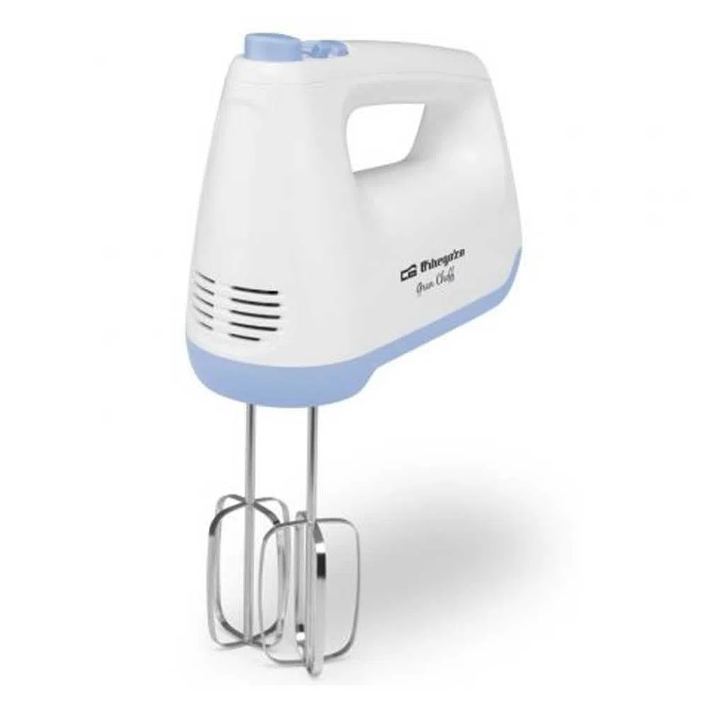 Orbegozo BA 3750 Batidora Amasadora, 6 Velocidades y Función Turbo, Tamaño Compacto, Recipiente para Almacenaje, Accesorios Extraíbles Aptos para Lavavajillas, 400 W, Acero Inoxidable