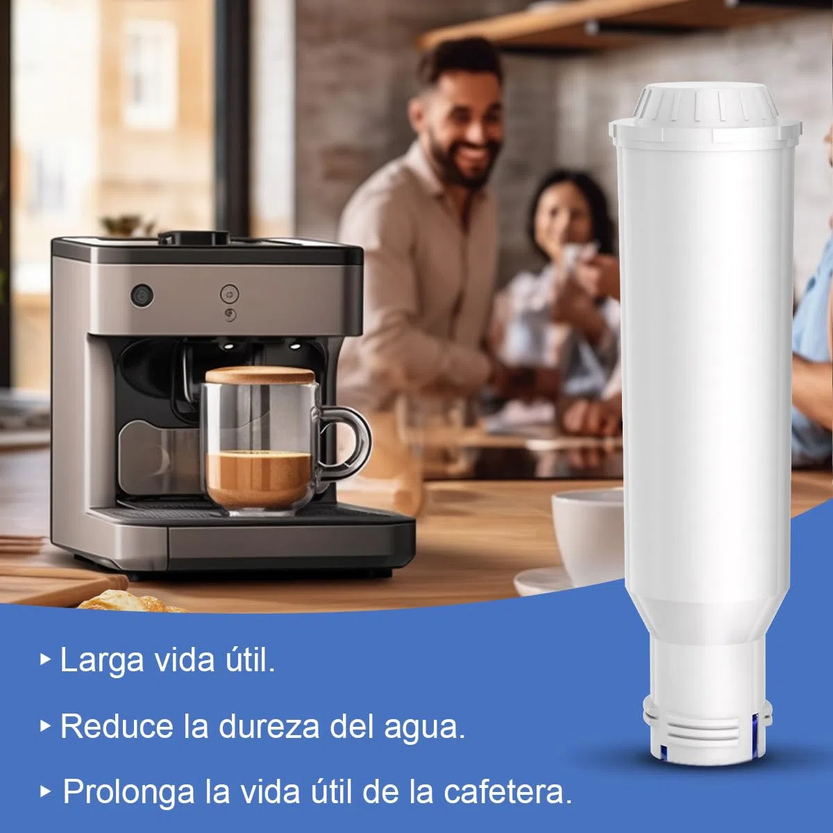Filswa Filtro de agua para cafetera, repuesto compatible con Krups F088, Nivona cartucho de filtro de agua, Jura, Bosch, Gaggenau, Melitta Barista TS y más cartuchos de filtro de café, (6)