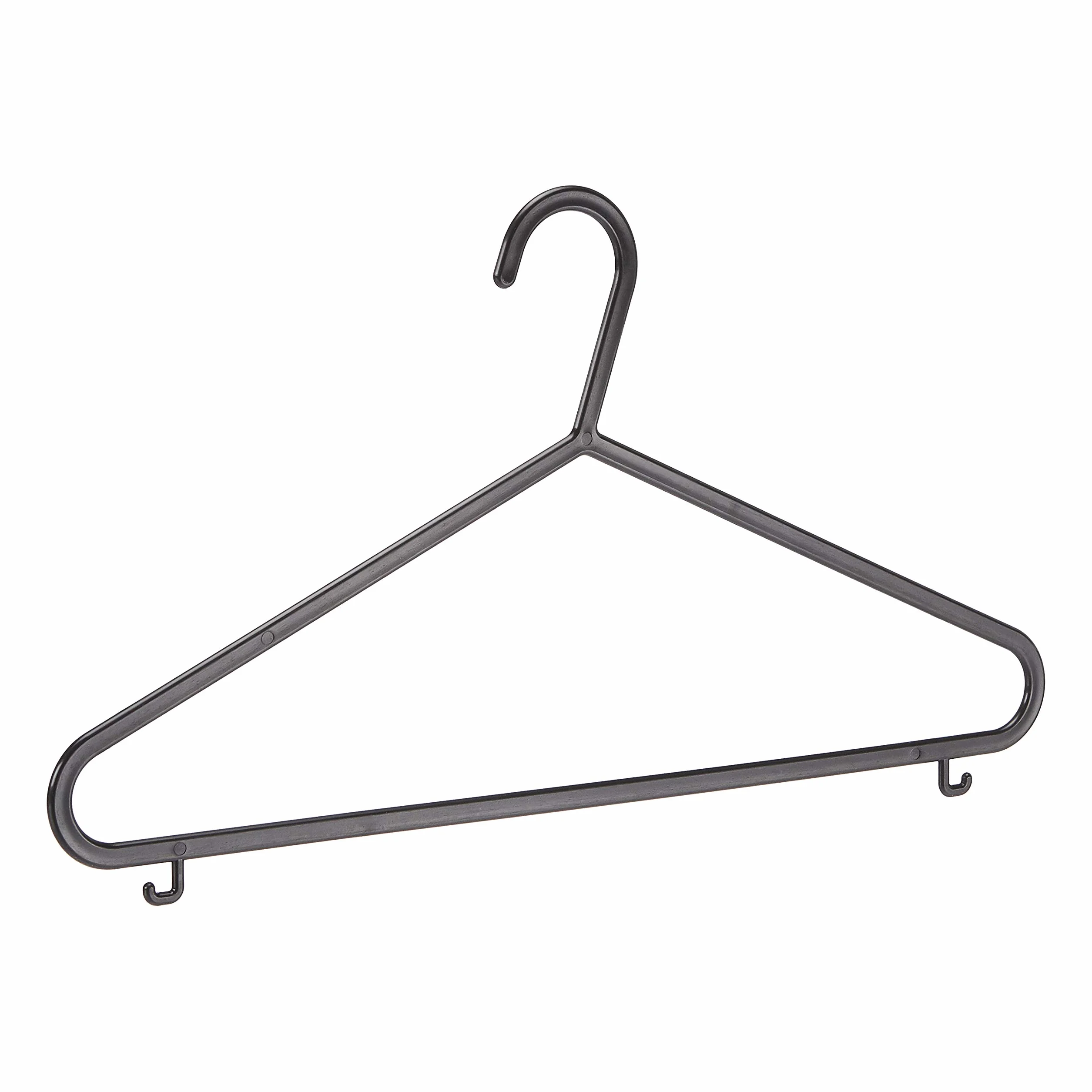 Amazon Basics Perchas de plástico con barra para pantalón de traje, Paquete de 50, Negro