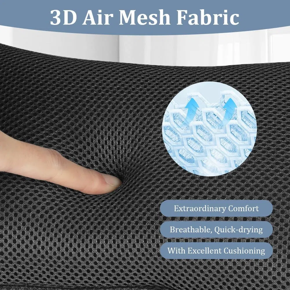 Flintronic Almohada de Baño, Almohada Bañera con 2 Ventosas Antideslizantes y Bolsas de Lavandería, Reposacabezas Ergonómico, Puede Soportar Cabeza Cuello Espalda, para SPA en Casa en Hotel Negro