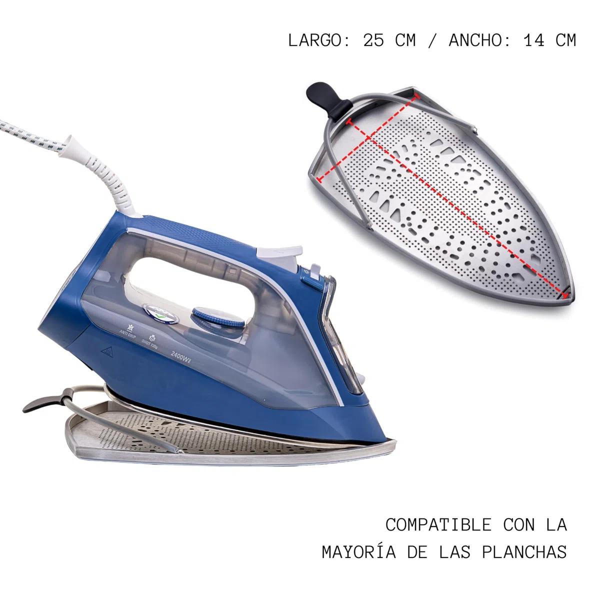 Erreke Suela Protectora Antiadherente para Plancha, Mejores Resultados | Accesorio de Planchado Tamaño Universal, Protege tu Plancha y tu Ropa, Facilita el planchado, Evita Brillos y Desliza Suave