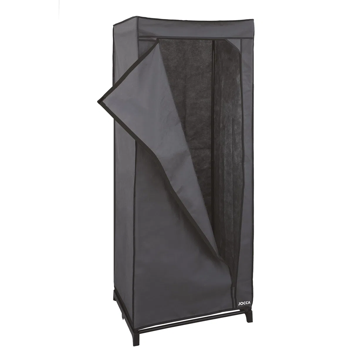 Jocca - Armario de Tela TNT Plegable con Barra de Hierro, Organizador Ropa, Estable y Ligero, Negro