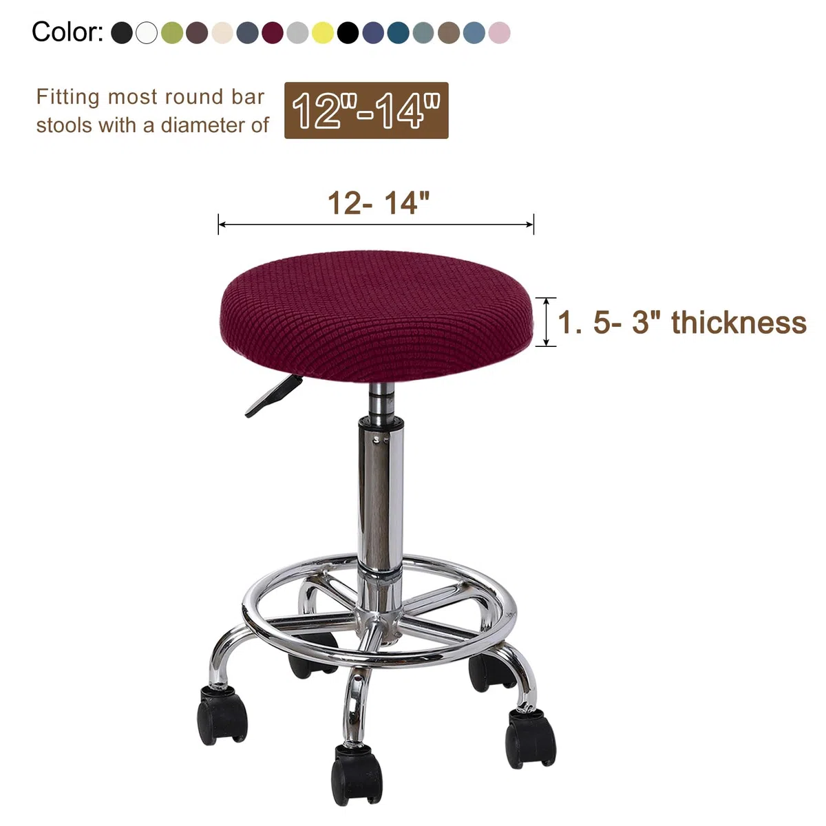 QUARKZMAN 2uds Mejoradas Redondo Fundas para Bar Taburete y Silla Naranja