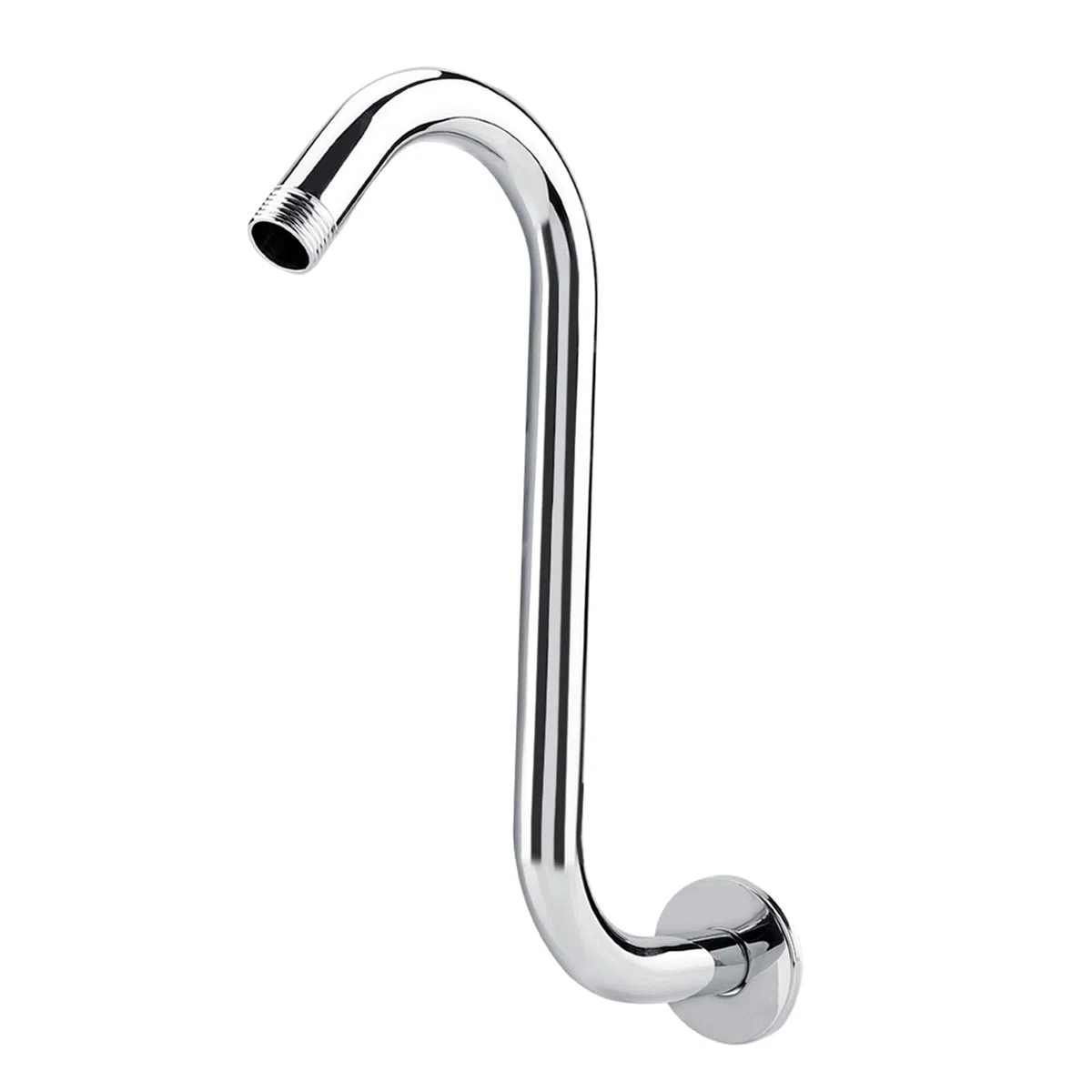 Generic Brazo de Ducha Curvado en S de Gran Altura, Acabado Plateado, Ideal para Personas Altas, Acero Inoxidable Resistente