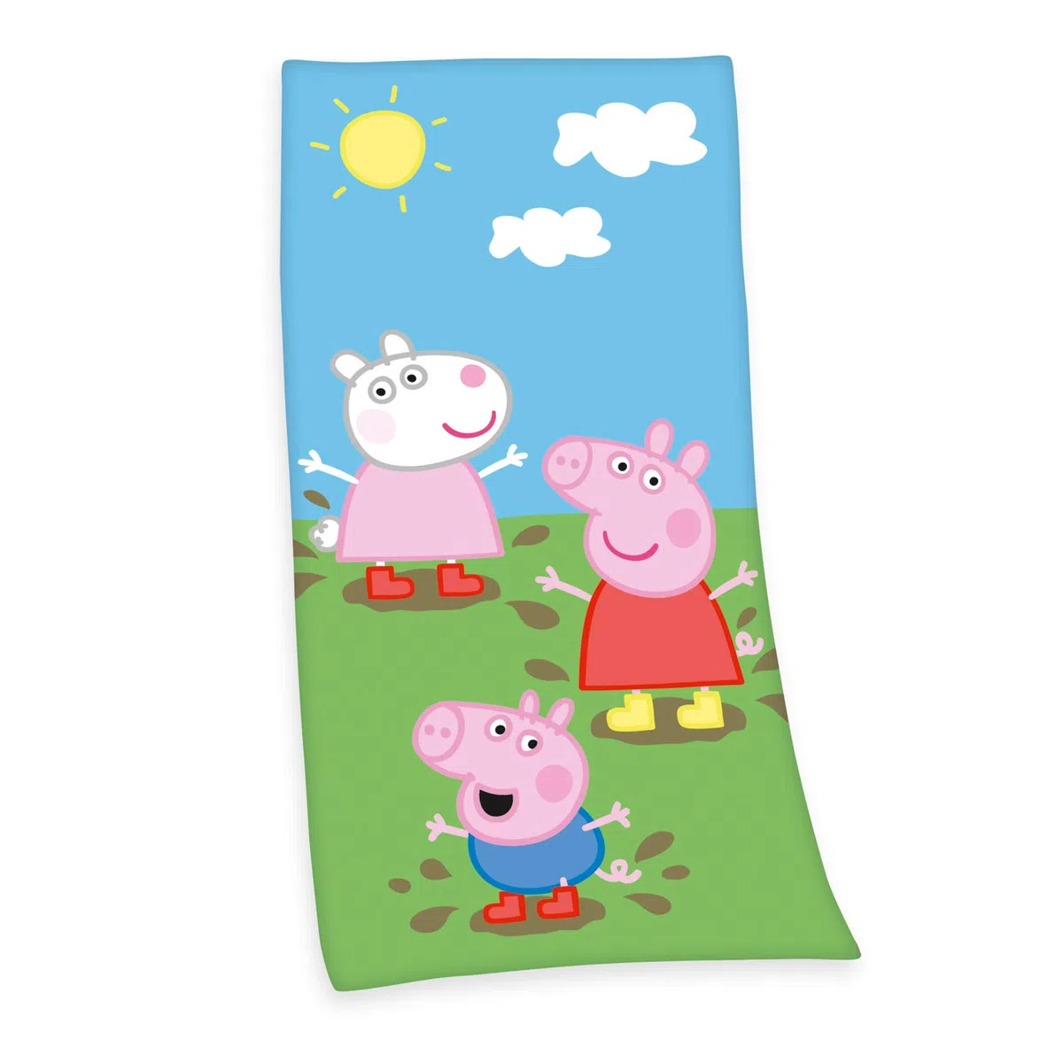 Herding Toalla de Velur con diseño de Peppa Pig, 75 x 150 cm, algodón con Acabado en Velur, Multicolor