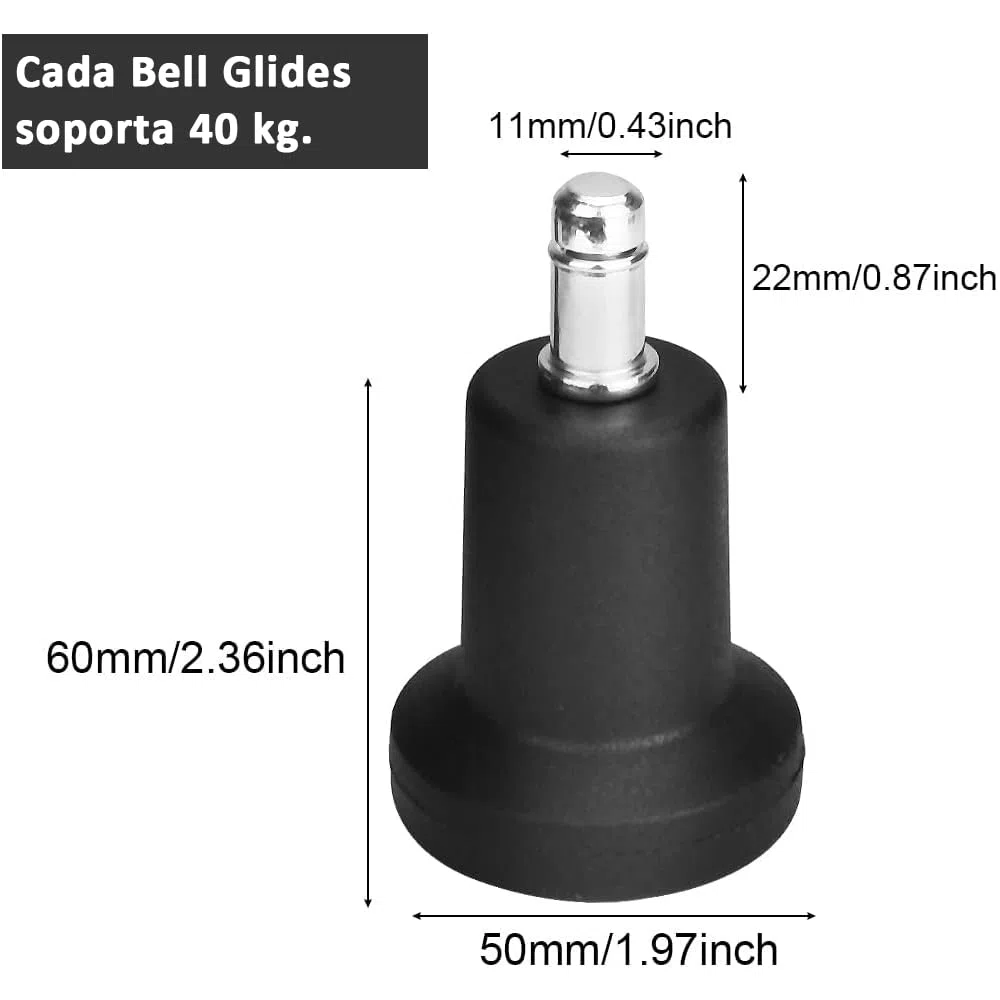 5 Pcs Patas Fijas para Silla de Oficina Patas Fijas Silla 11mm 60mm Base Silla Gaming Patas Silla Gamer Patas Silla Escritorio para Silla Oficina Silla Gaming para Sustituir Las Ruedas Viejo