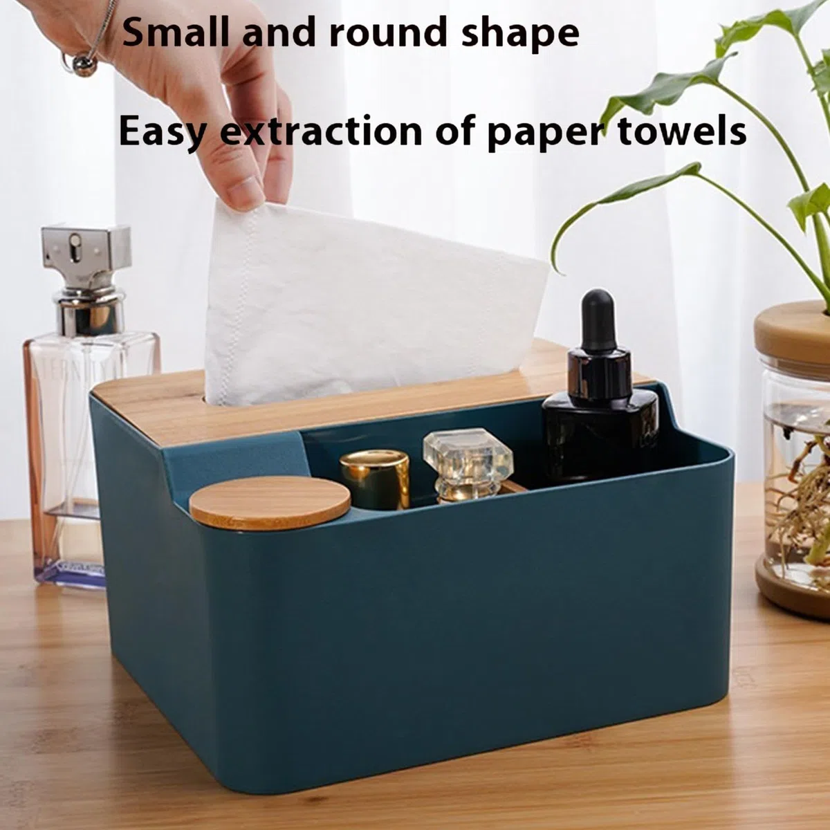 Caja de pañuelos multifuncional con compartimentos, soporte multiusos para pañuelos, caja de pañuelos con dispensador integrado, organizador de caja de pañuelos decorativo, caja de pañuelos con