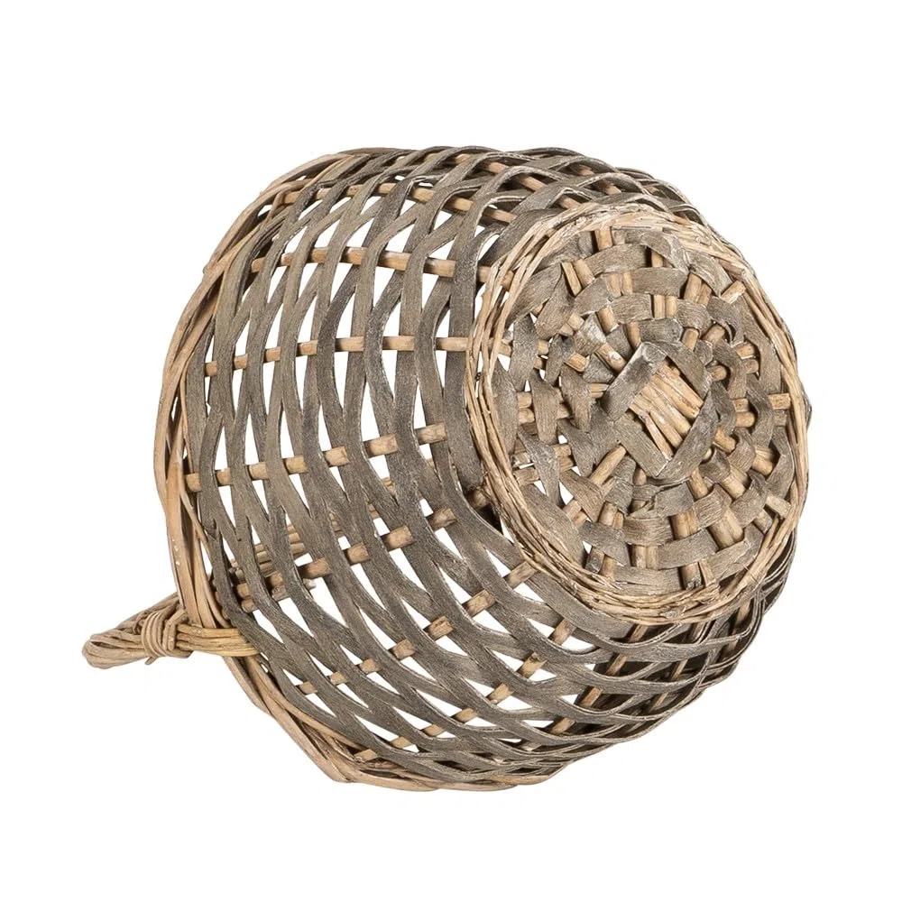 Ideen mit Herz Set de cestas de mimbre | 3 cestas en diferentes tamaños: diámetro 14, diámetro 18, diámetro 21 cm | con asa | trenzadas | redondas | pequeñas | Ideal como regalo o cesta de regalo