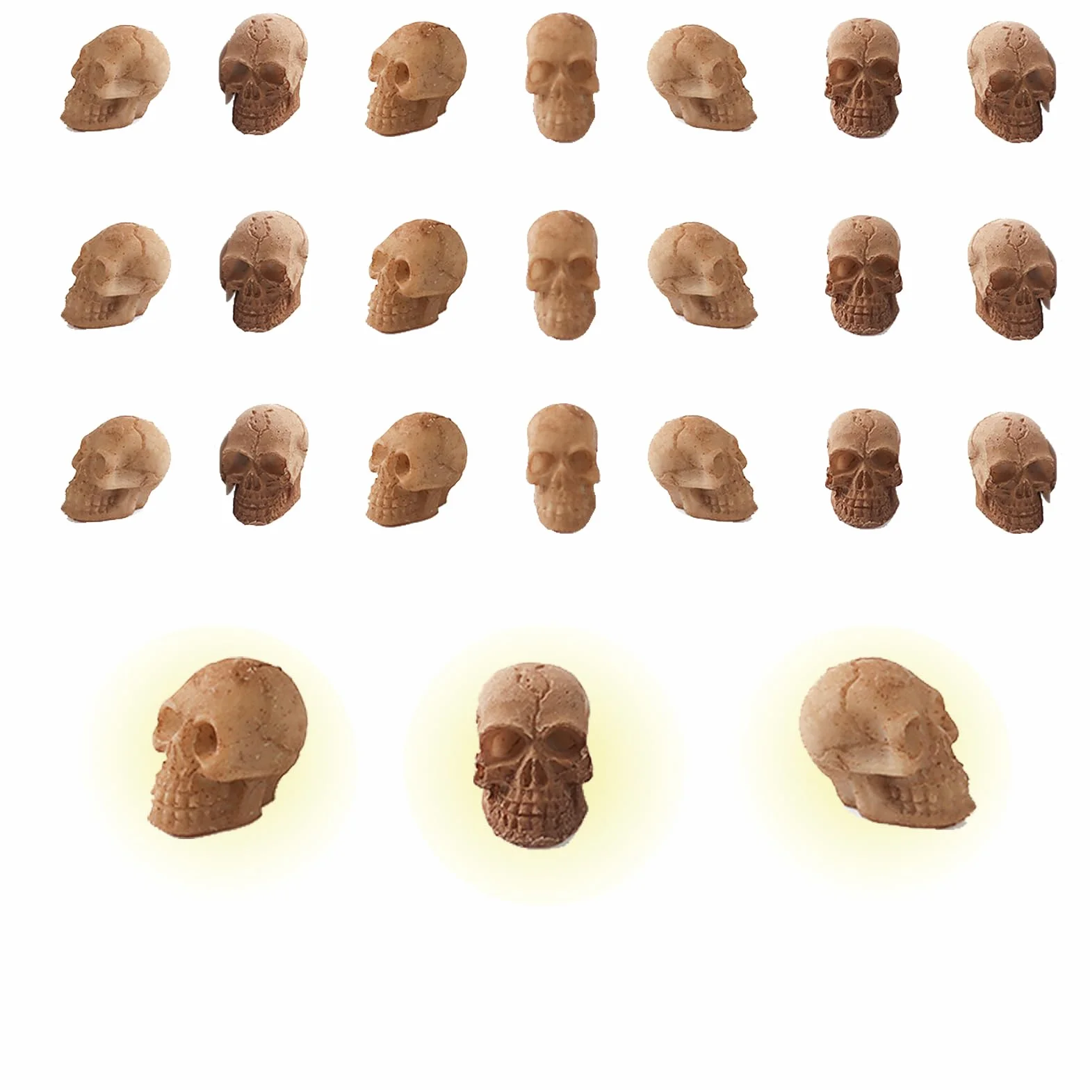 Juego de 20 Calaveras de Resina - Mini Esqueleto de Halloween - Figuras y Cabezas para Decoración de Halloween, Verduras, Plantas
