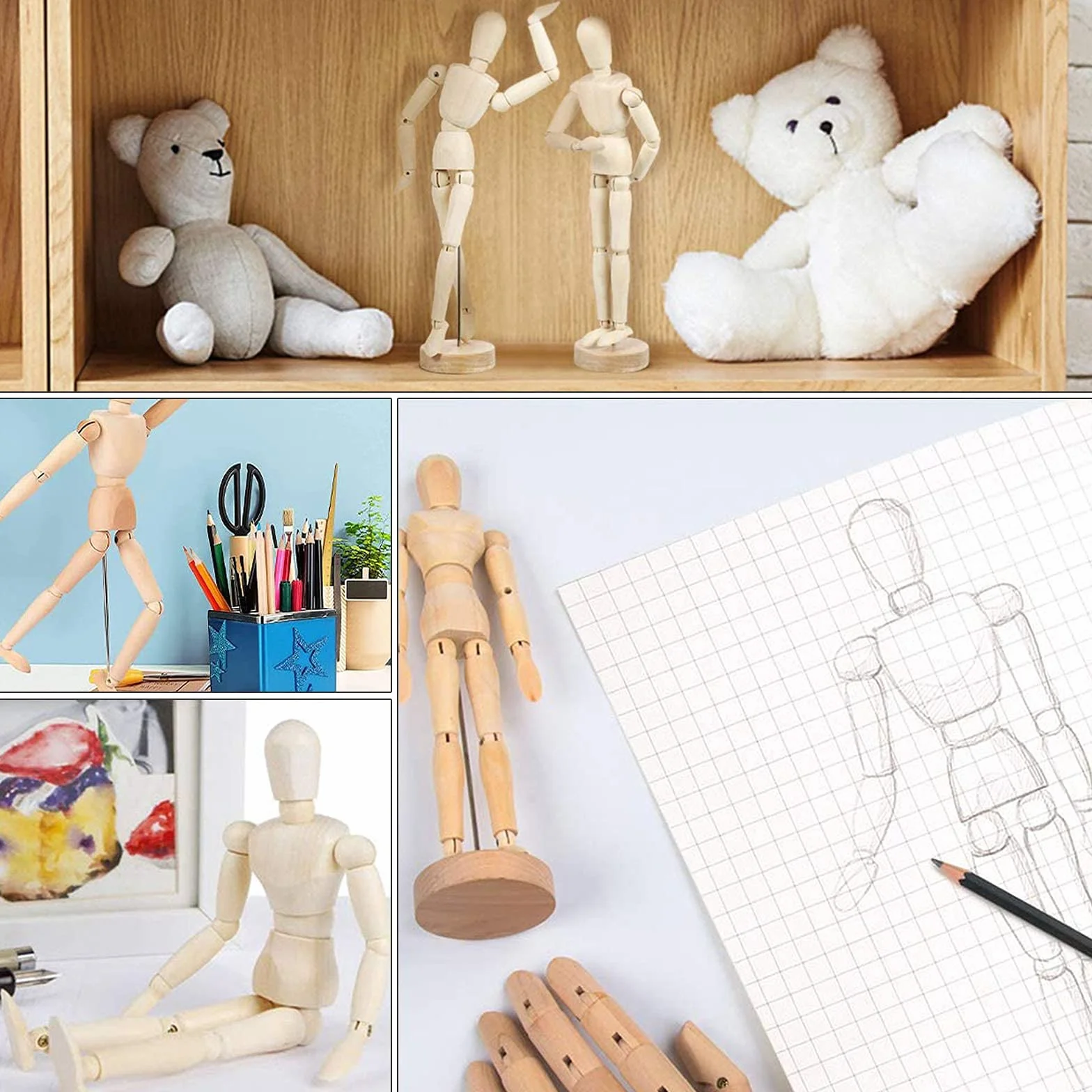 Modelo Articulado Maniquí De Madera Modelo Extremidades Móviles Dibujo Maniquí Humano De Madera Maniquí De Madera Con Base Para Como Modelo Dibujar Decoración De Escritorio Habitación 30 cm