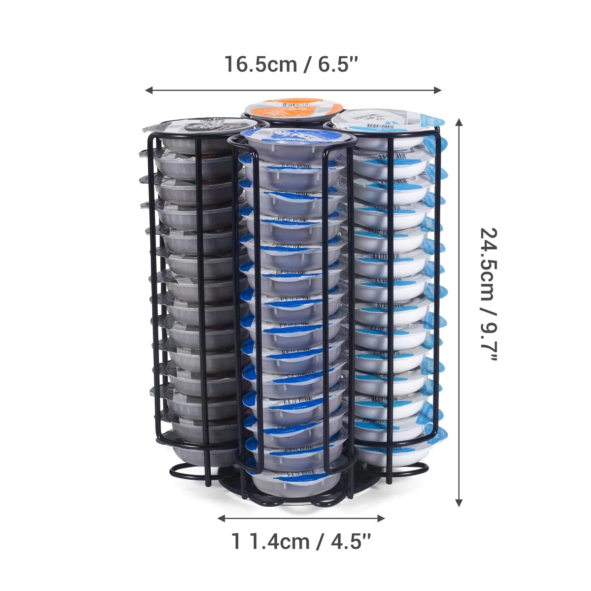 Soportes para Cápsulas Compatible para Tassimo,Porta Capsulas de Café,Dispensador Capsulas,Organizador de Almacenamiento de cápsulas de café,360 ° Giratorio,Negro.