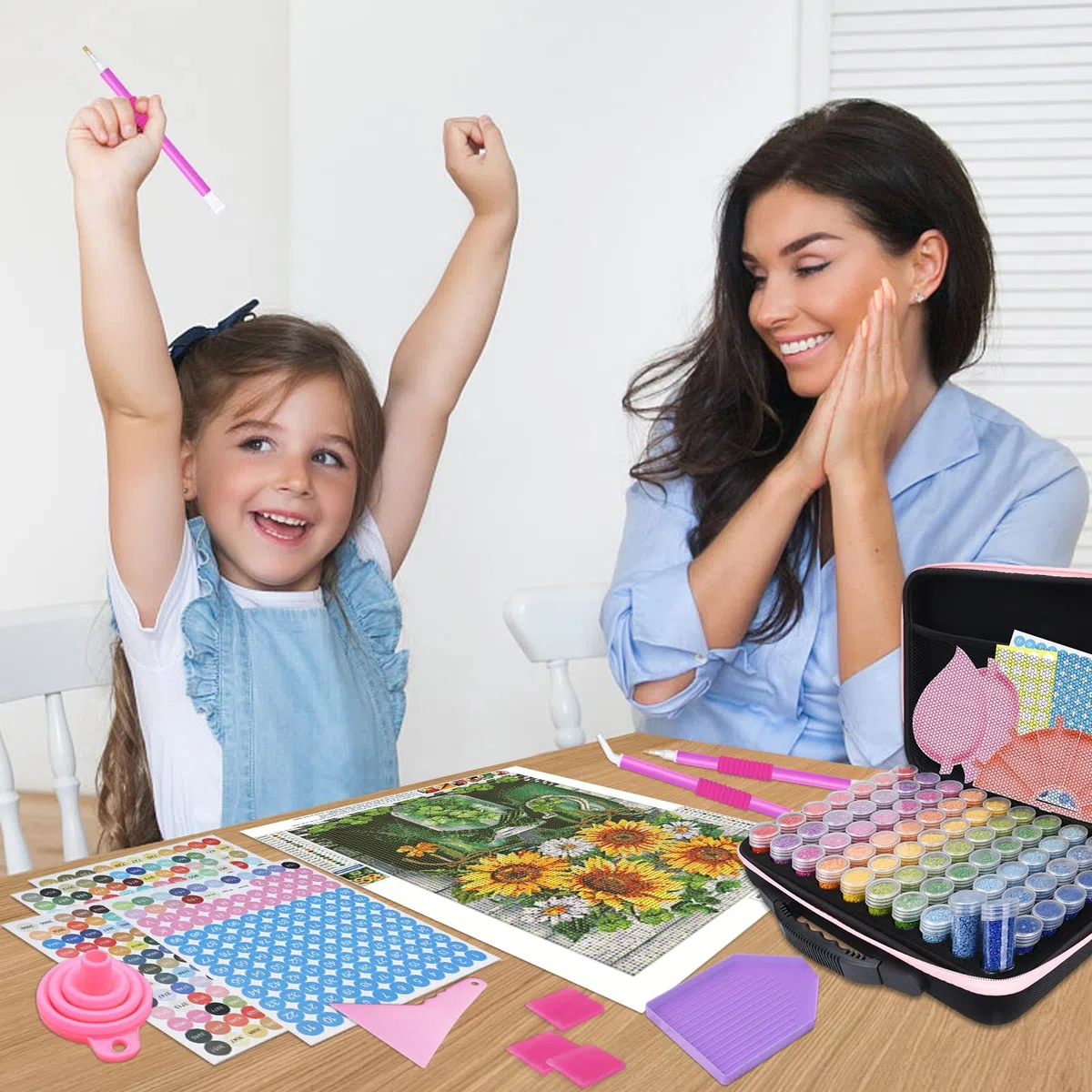 Diamond Painting Kit Completo,Contenedores de almacenamiento de pintura de diamante,70 Ranuras Diamond Painting Accesorios,Portátil,para Diamantes,Joyas
