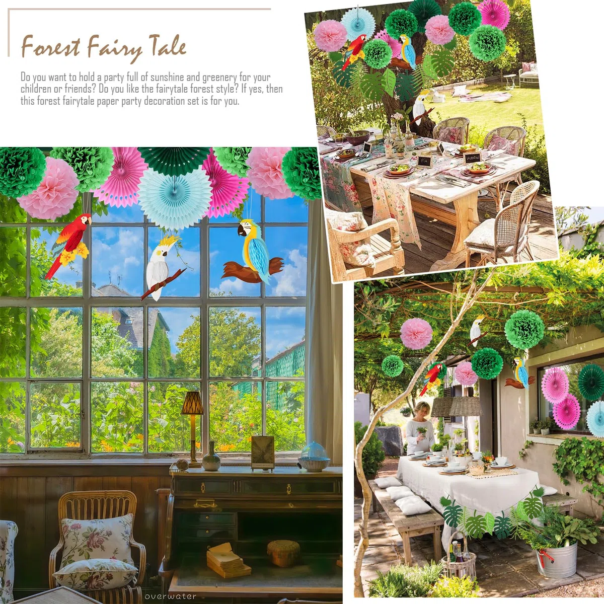 23 Piezas De Decoración De Jungla Para Cumpleaños, Fiesta Hawaiana, Jardín, Decoración De Loros, Pájaros, Verano, Hojas, Guirnalda Y Pompones