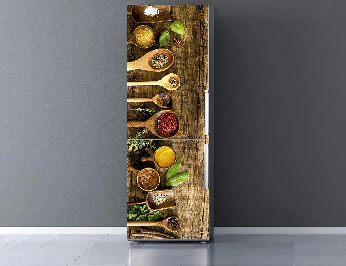 Oedim Vinilo para Frigorífico Especias 185x60cm | Adhesivo Resistente y Económico | Pegatina Adhesiva Decorativa de Diseño Elegante