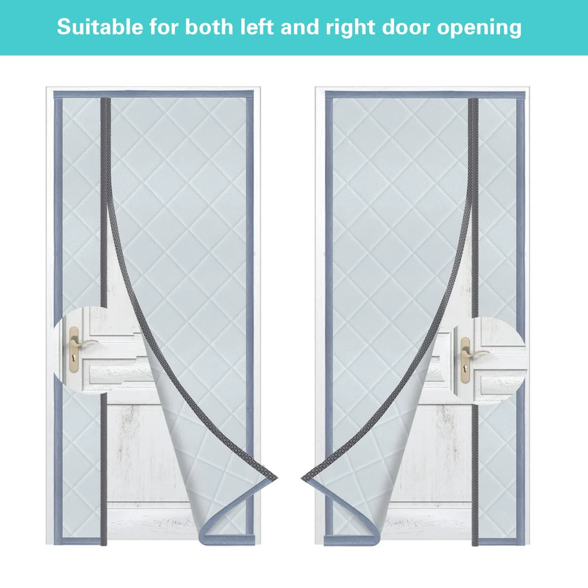 Fillis Cortina magnética de protección térmica, 100 x 220 cm, cortina térmica para puerta de piel sintética, con aislamiento térmico, resistente al viento y de bajo consumo, protección contra el frío