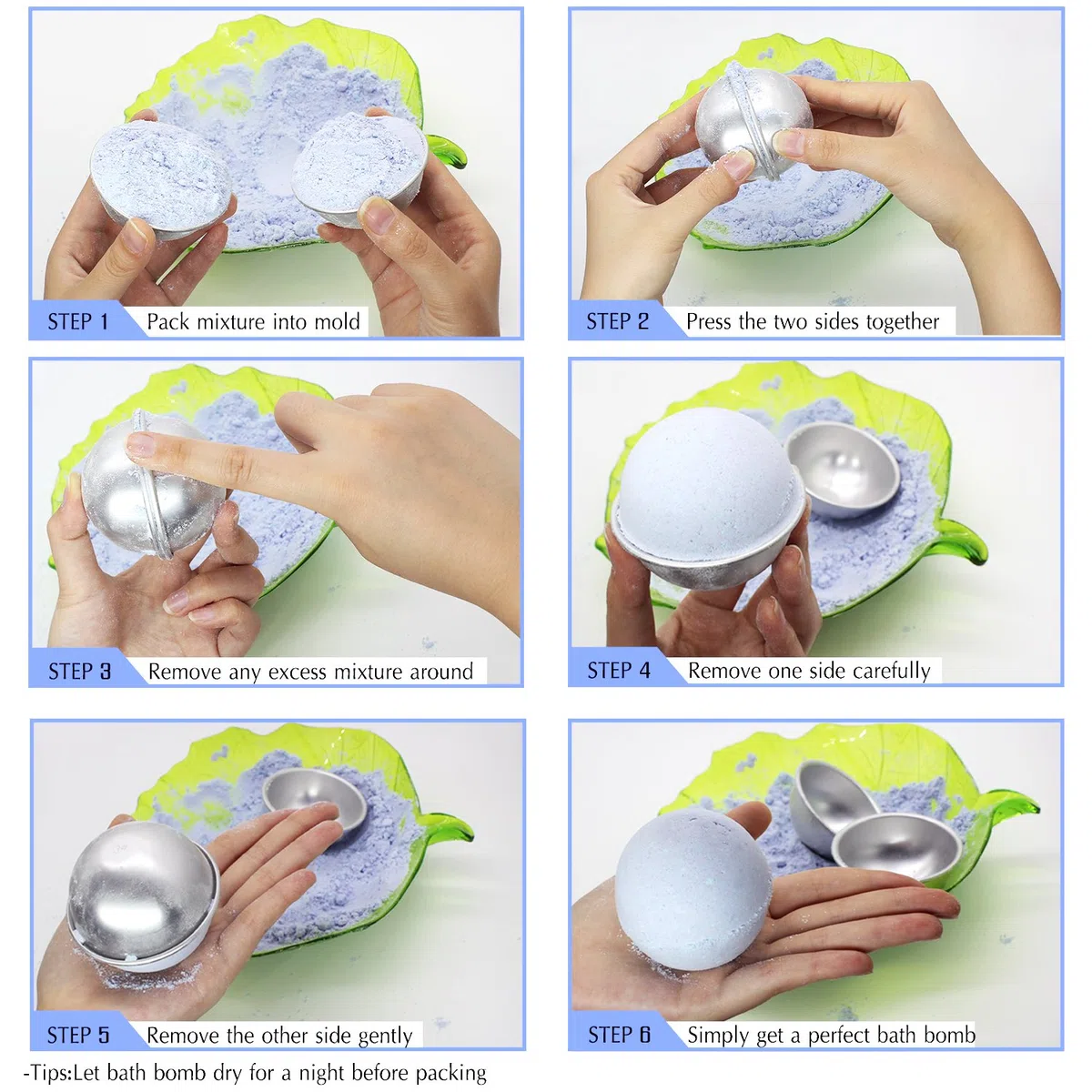 Molde de Bombas de Baño con Colorante Jabón, Bolsas Termocontraíbles - Bath Bomb Mold para la Fabricación de Bombas de Baño - Colorante de Bombas de Baño Líquido para Jabones de Bricolaje, Artesanías