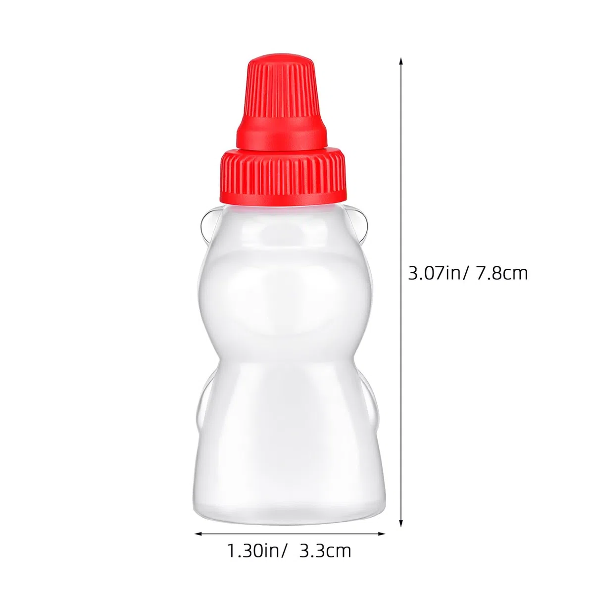 Juego de 8 Mini Botellas de Salsa de 23ml de Pe Tapas, Dispensadores de Condimentos Prácticos para Casa y Restaurante, Duraderas y Fáciles de Usar