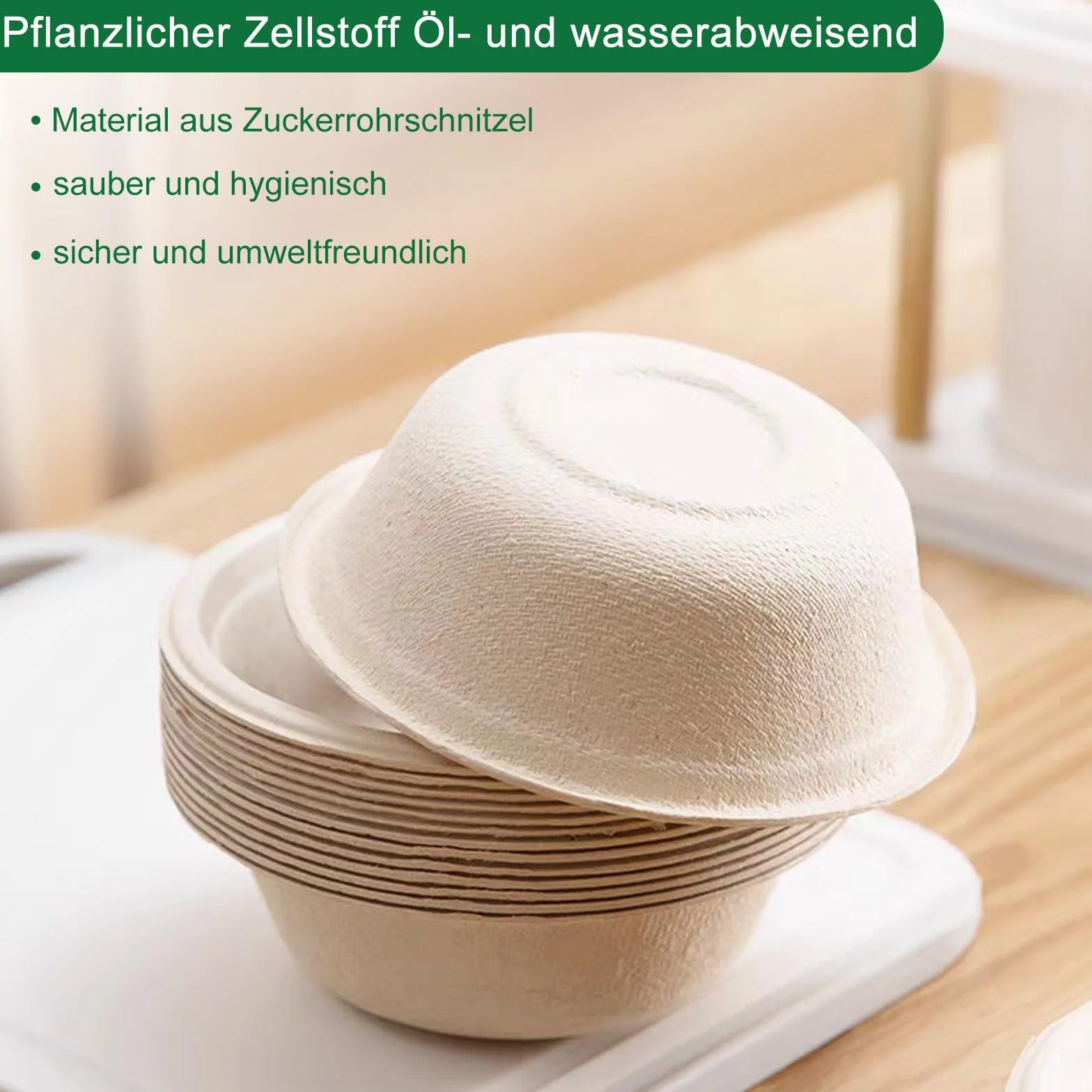 100 cuencos desechables ecológicos para sopa de caña de azúcar, 350 ml, cuencos de cartón desechables, cuencos de sopa orgánicos, compostables