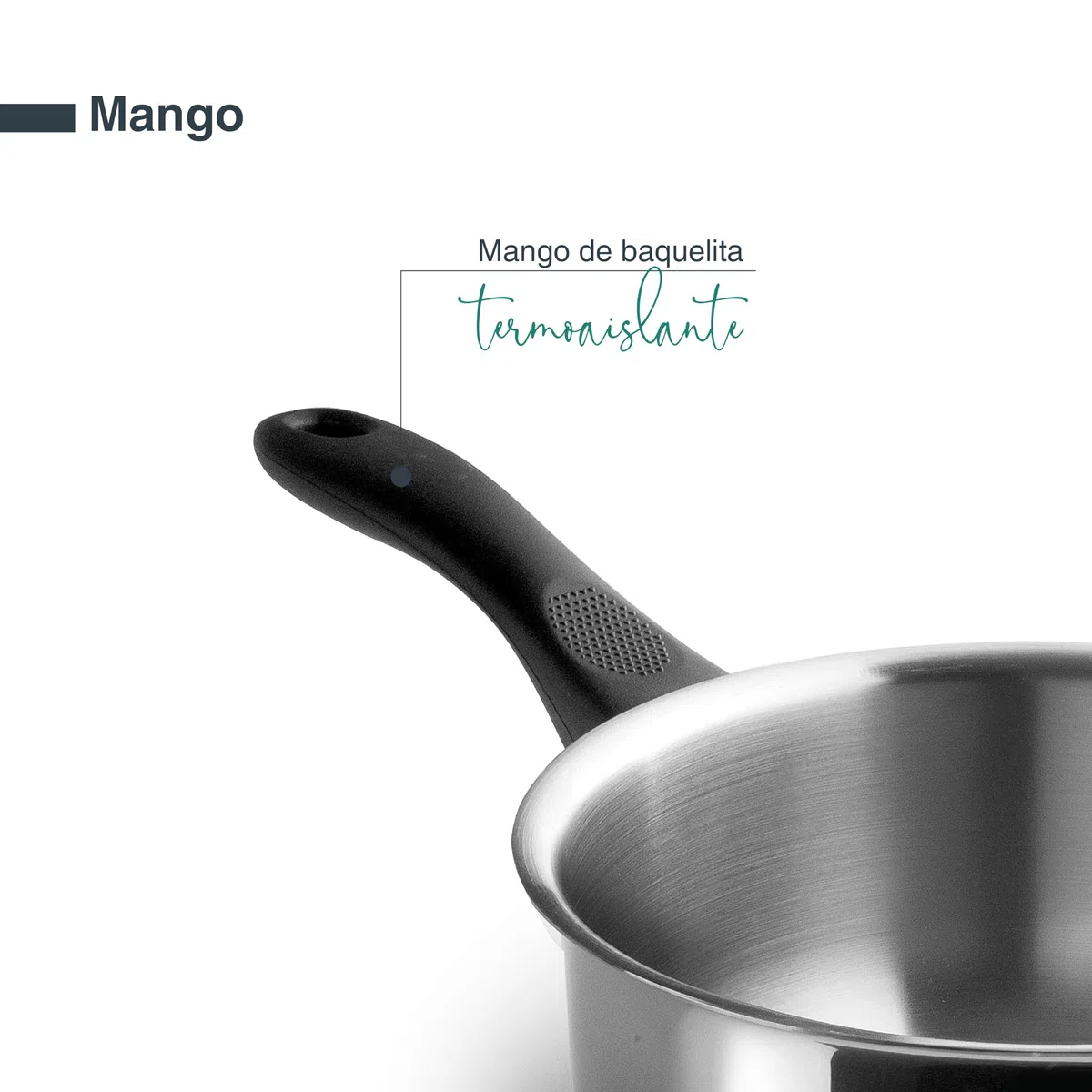 Lacor - 31320 - Cazo Recto Vertidor Garinox, Acero Inoxidable, Pico Vertidor, Mango Ergonómico de Baquelita, 2.5 Litros, Apto para Inducción, No apto para Horno, Apto para Lavavajillas, Ø20cm