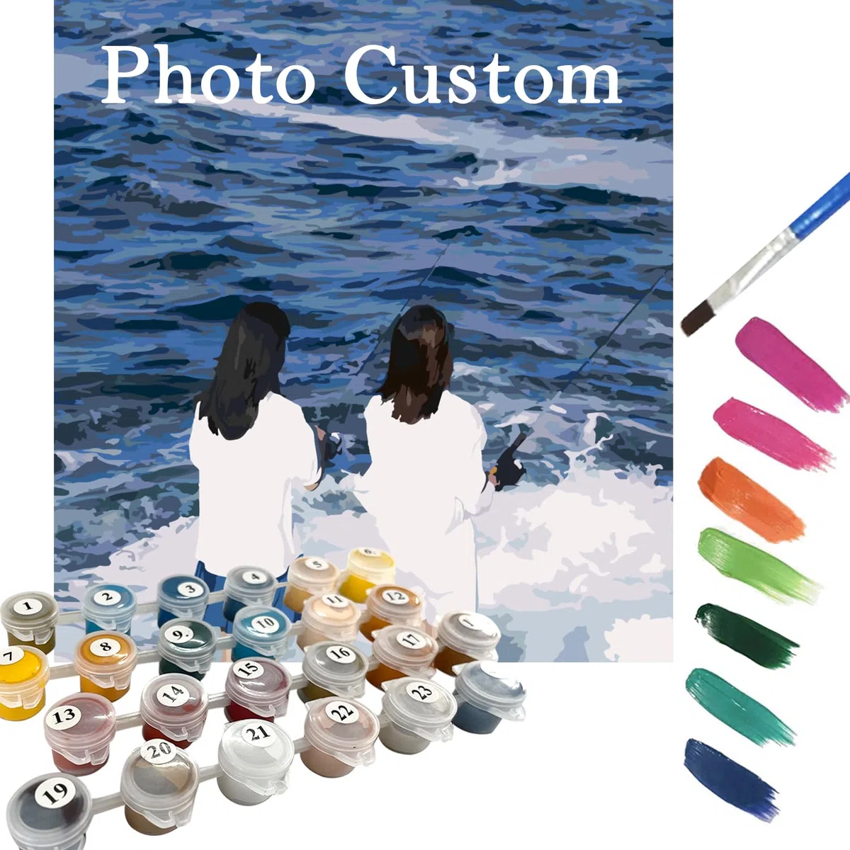 LINEPARK Pintura por NúMeros Adultos Personalizada con Foto para Kits Personalizados para Pintar por NúMeros para Adultos (Sin Marco, 30x40cm)