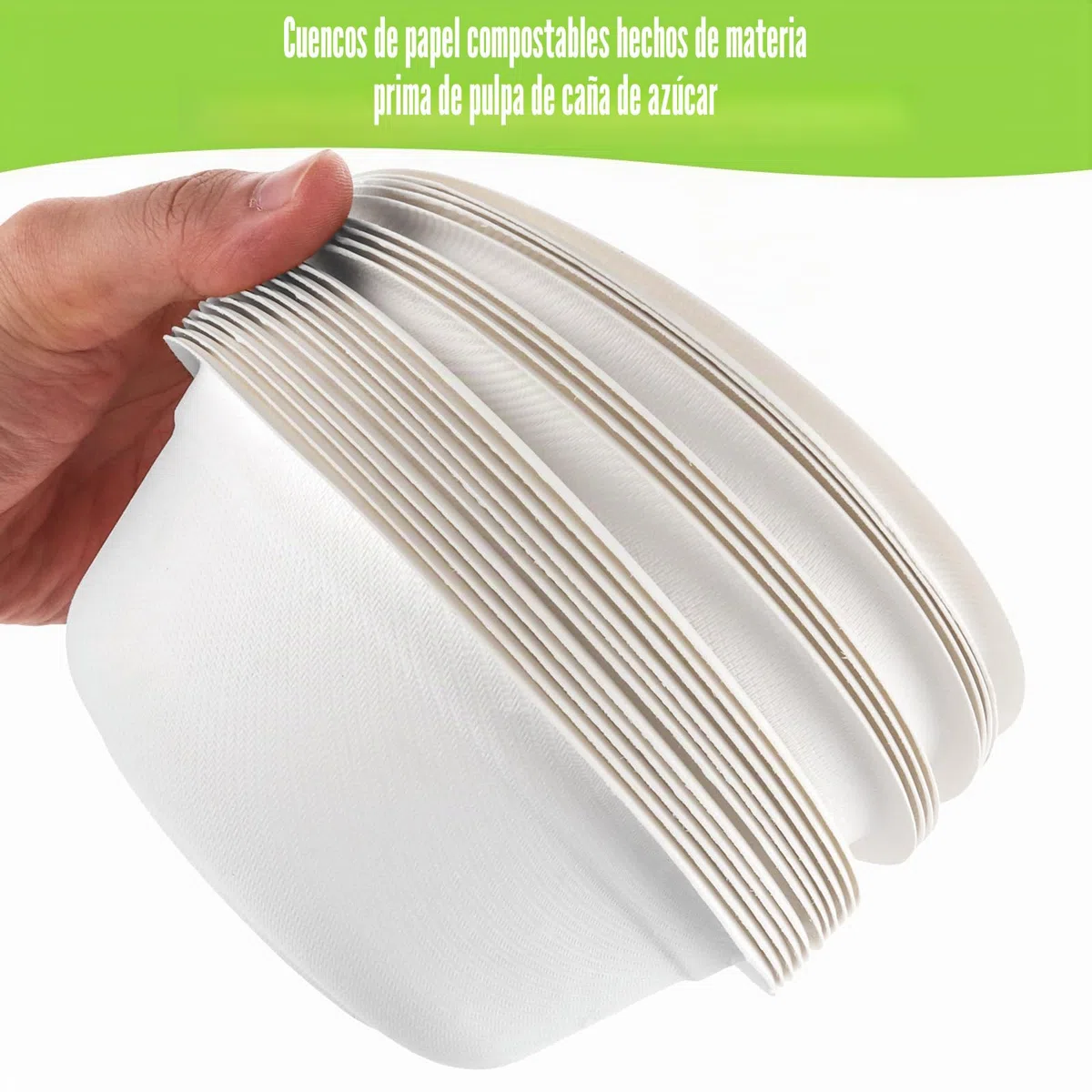 150 Piezas Cuencos Desechables de Papel 500ml/17 oz Platos Hondos Desechables Blancos para Fiestas y Barbacoas Familiares Platos Desechable Hondos 15.5x5.5cm