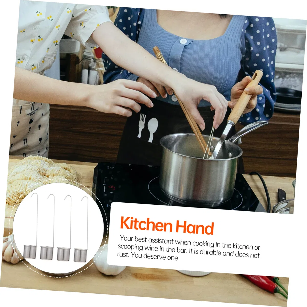 ULTECHNOVO Cucharón de Acero Inoxidable para Vino Medidor 4 Piezas, Práctico y Fácil de Colgar, Accesorio Esencial Hogar