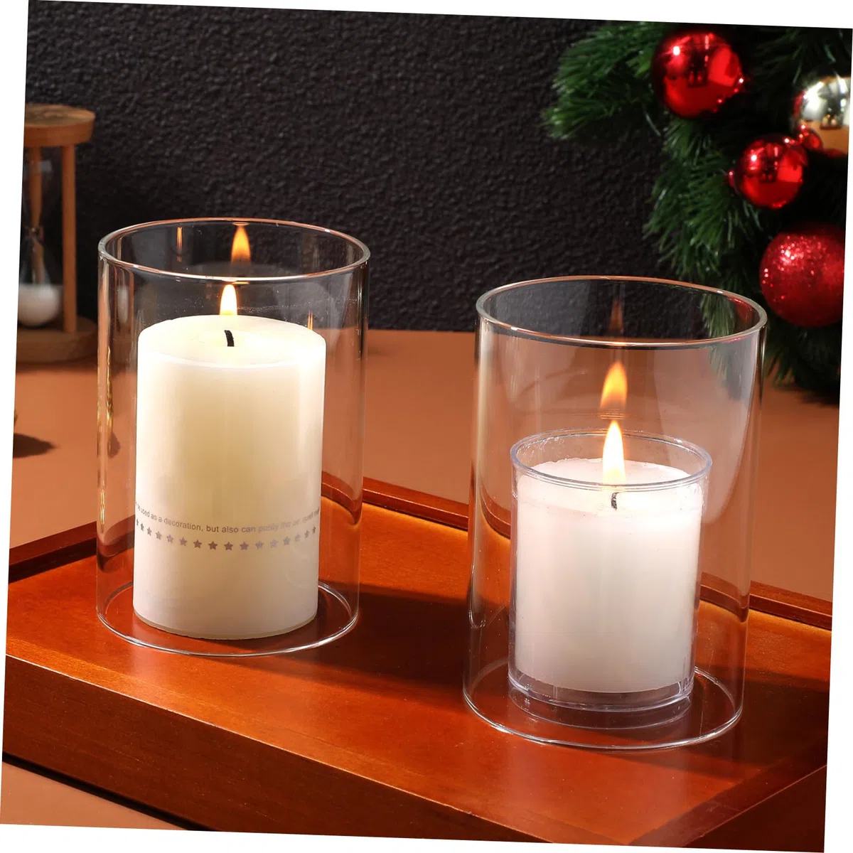 Alipis Fundas para Portavelas De Huracanes 2 Piezas De 7 Cm Portavelas De Cristal para Chimenea Cubierta De Tubo Cilindro De Vidrio A Prueba De Viento Pantalla De Vela con Extremo