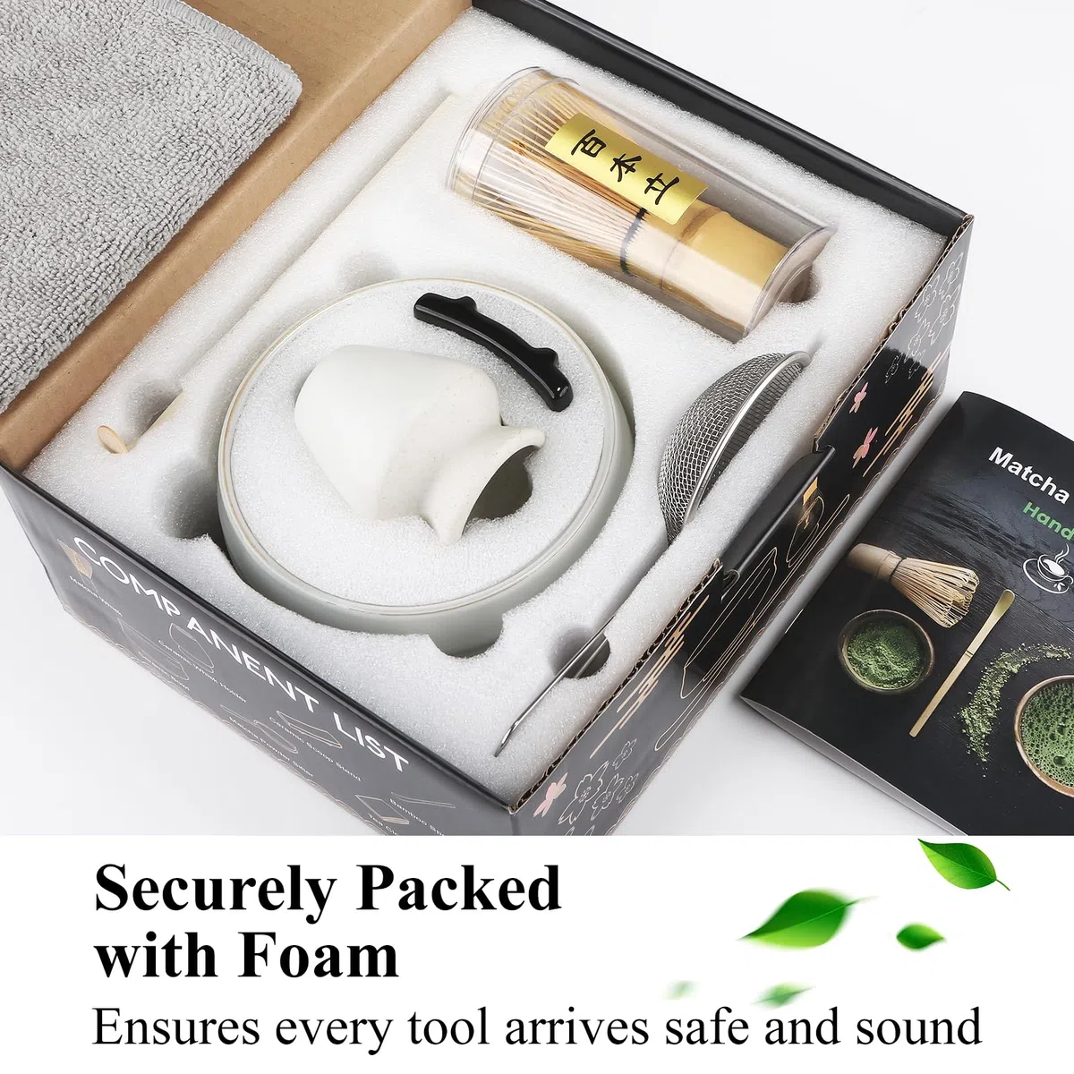 Juego de té macha de 7 piezas, con cuchara de matcha, soporte para batidor, batidor de bambú Matcha, pala, colador, accesorios de matcha, ceremonia de té tradicional japonesa, el mejor regalo para los