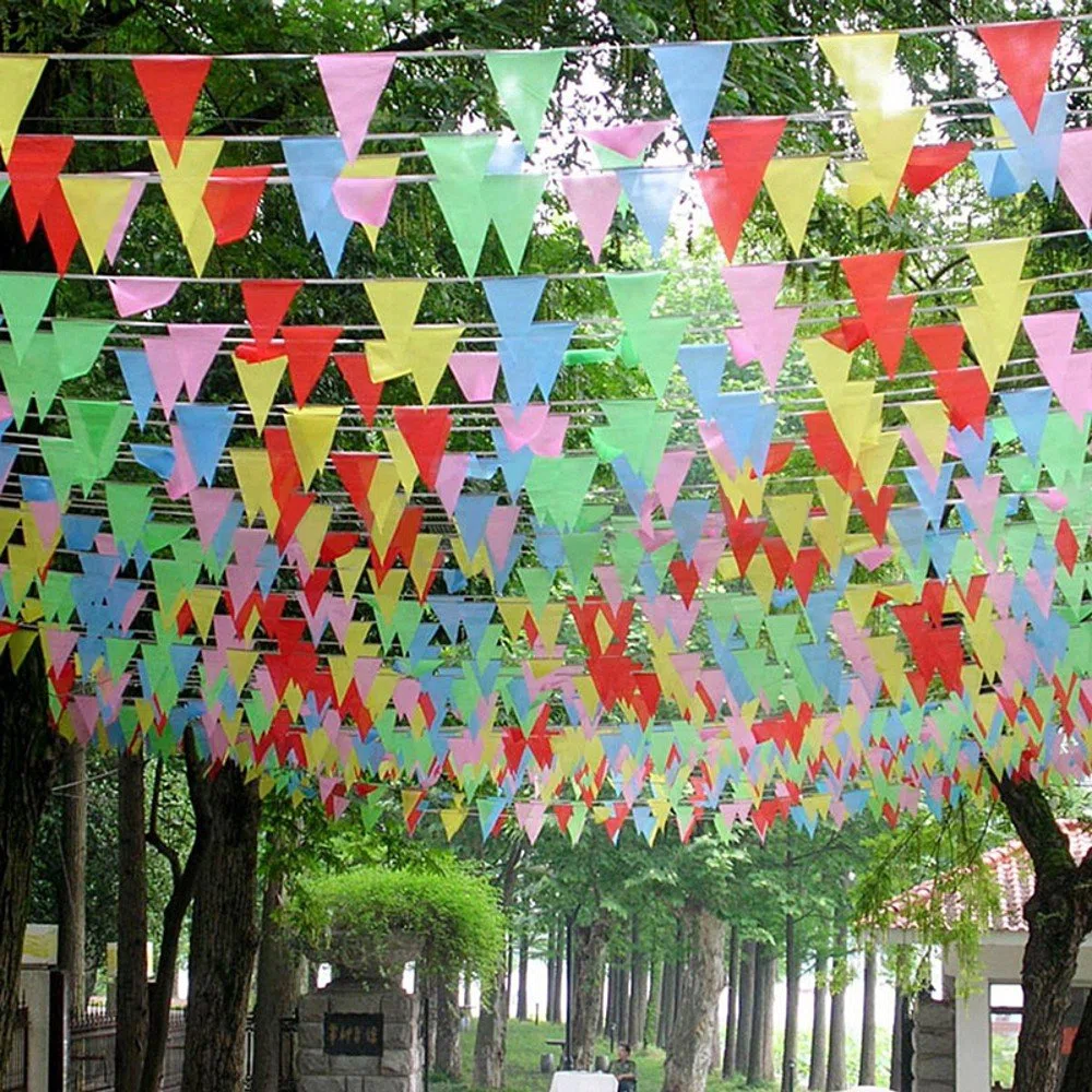 Banderines de 985 pies, 450 Uds. Banderas Grandes banderín de Tela Multicolor para decoración del hogar de la Calle del jardín de la Boda del cumpleaños