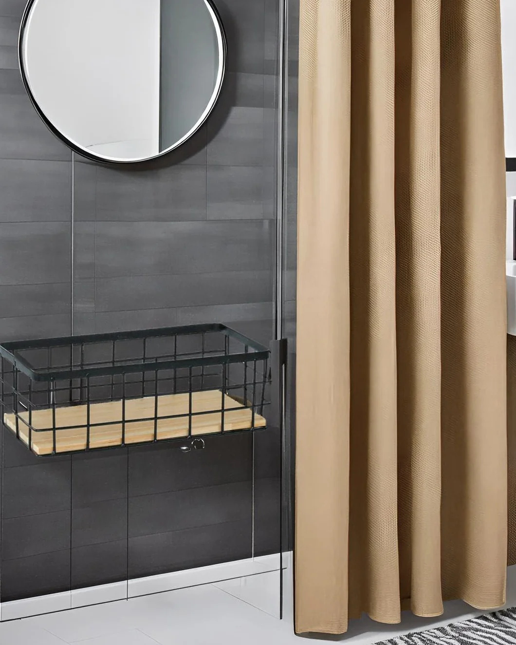 Cesta de alambre, cesta de metal, cesta de almacenamiento de metal para baño, cestas decorativas negras, cesta de pared para el hogar, Adecuado para cocina y baño,25x10x7.5cm,2 artículos