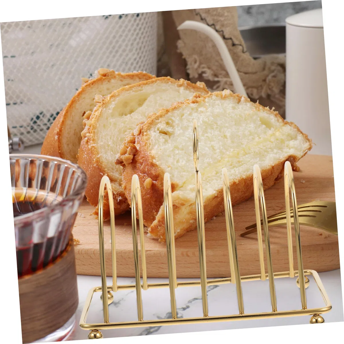 Soporte para Tostadas de Acero Inoxidable Diseño Único, Estante Multifuncional para Pan Resistente y Ahorro de Espacio Adecuado para Cocina Moderna