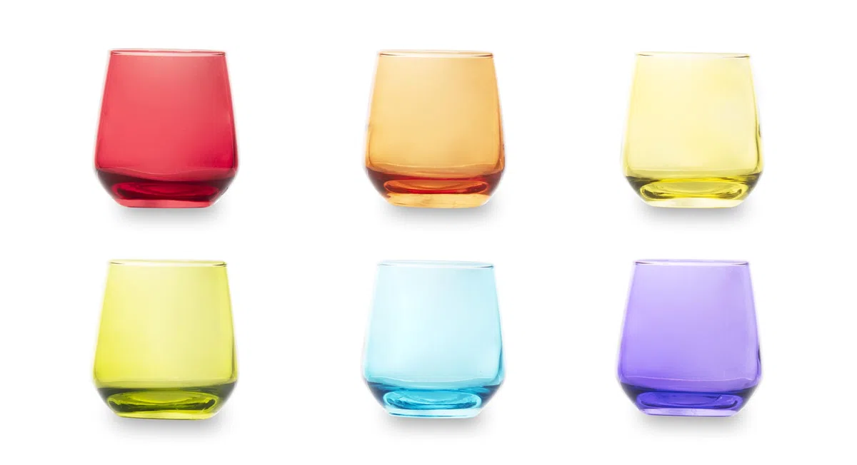 Excelsa Lima - Juego de 6 vasos de licor o café, cristal, capacidad 95 ml, multicolor